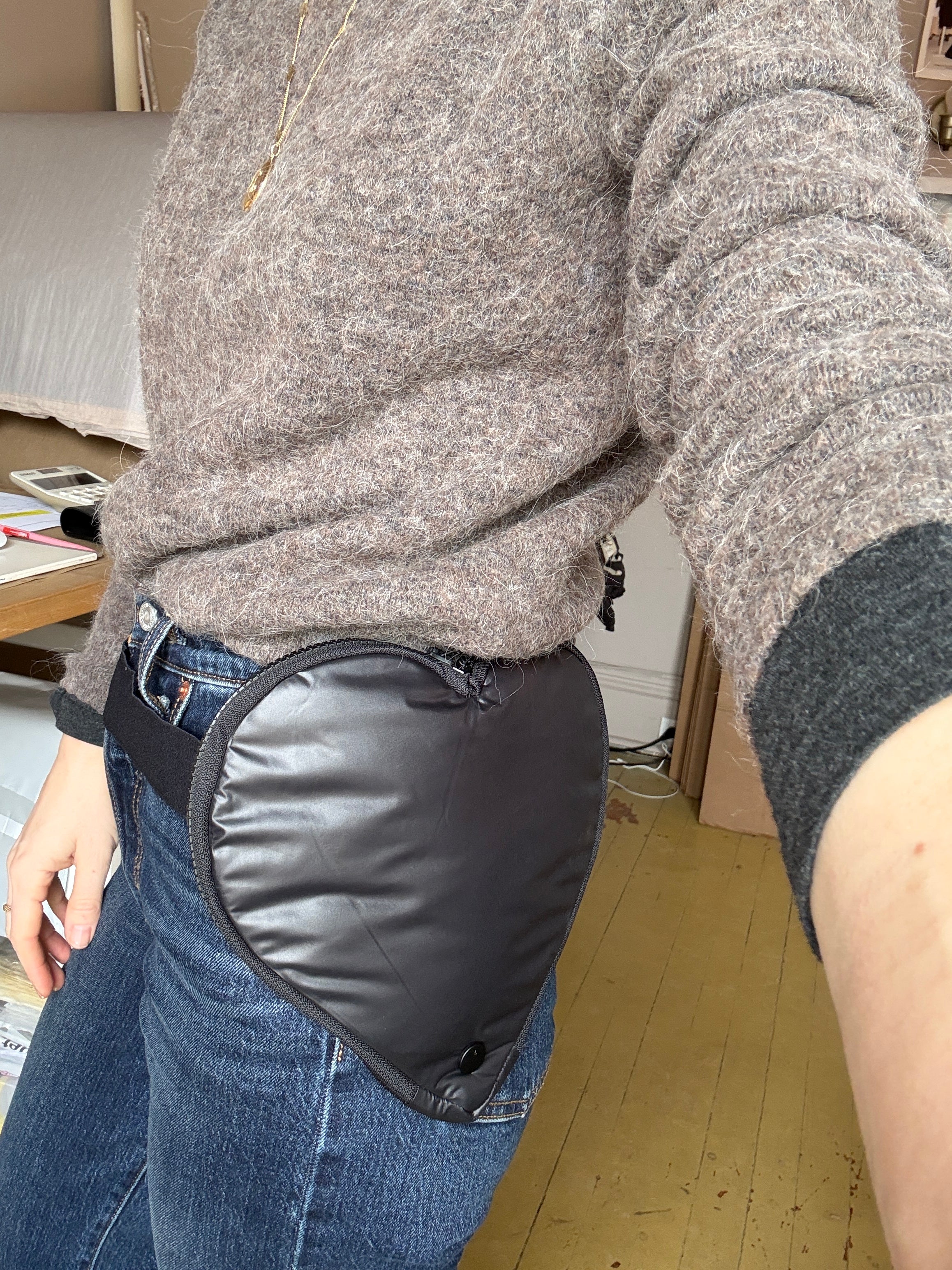 Black Heart Cross Body Belt Bag