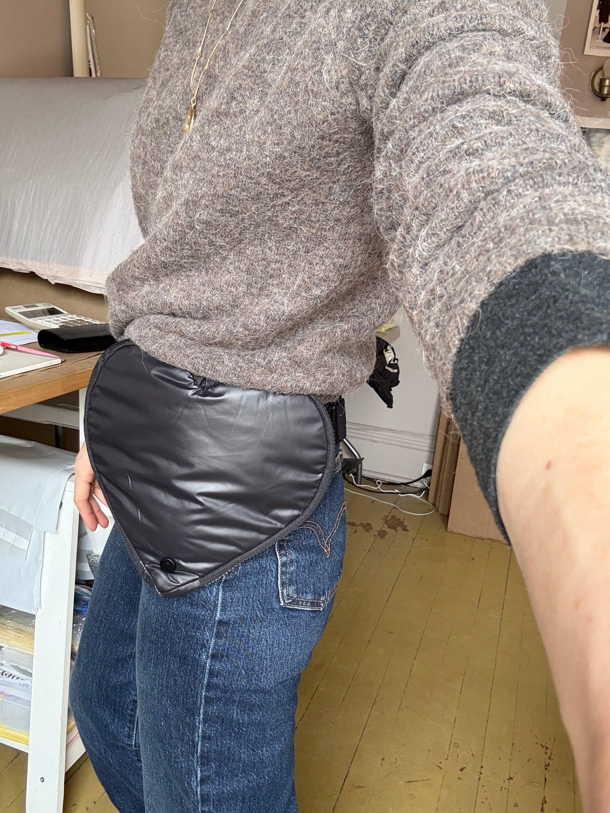 Black Heart Cross Body Belt Bag