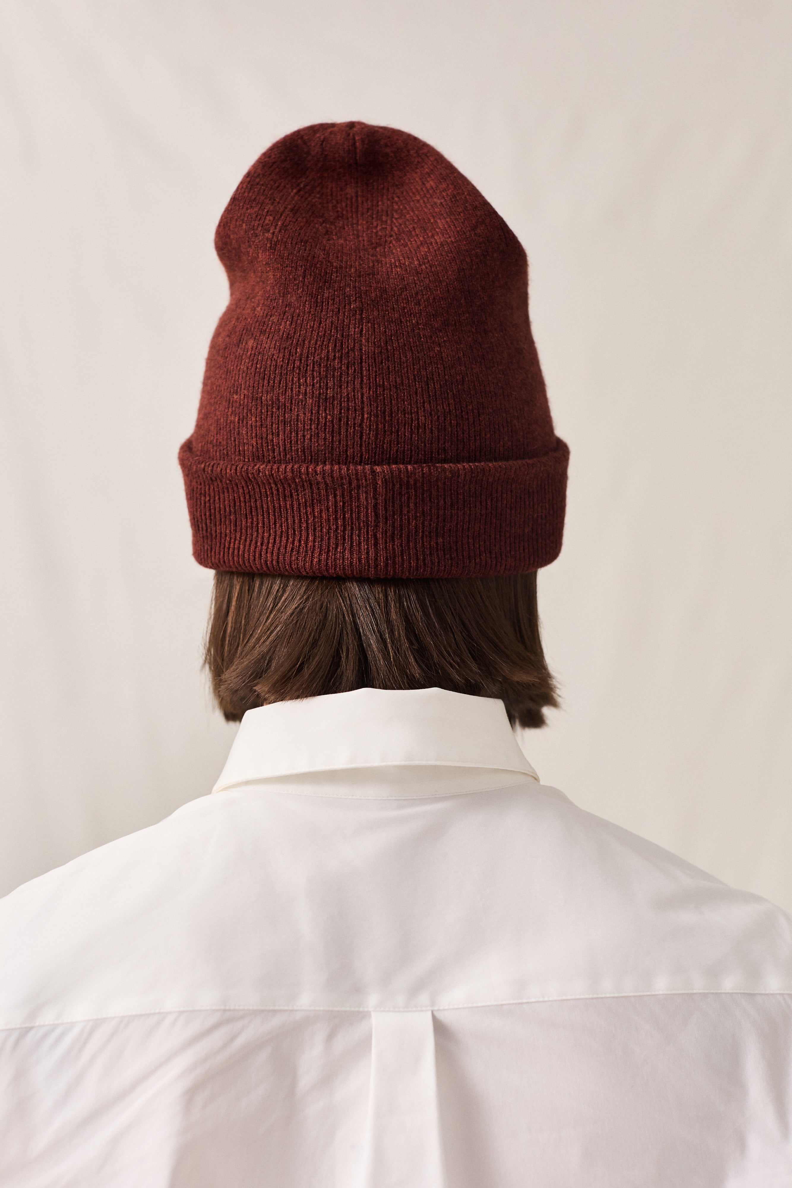 Cashmere Fine Rib Toque Brick