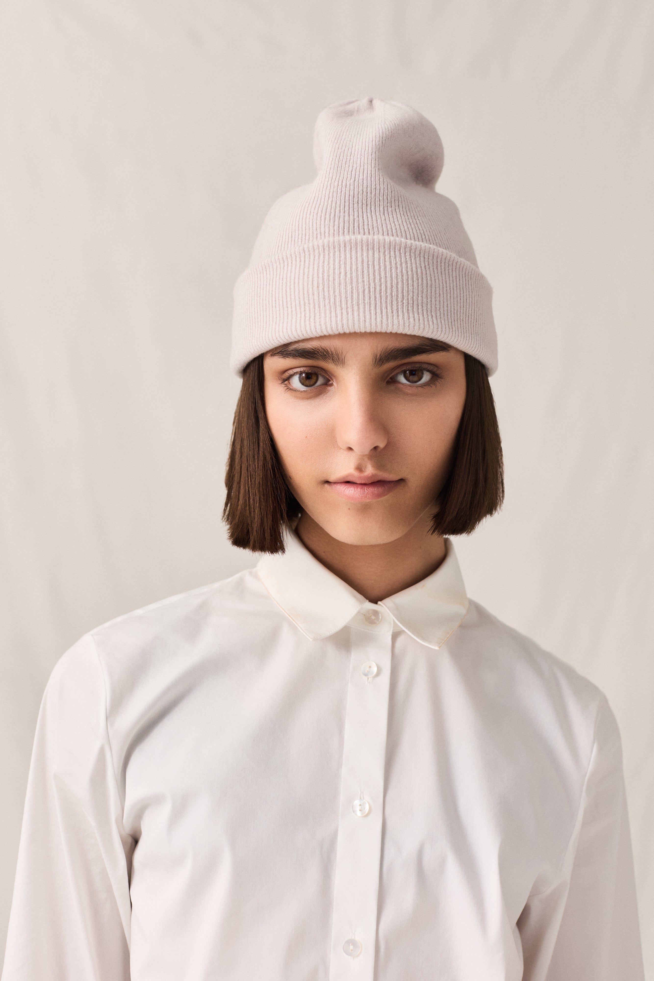 Cashmere Fine Rib Toque Dust