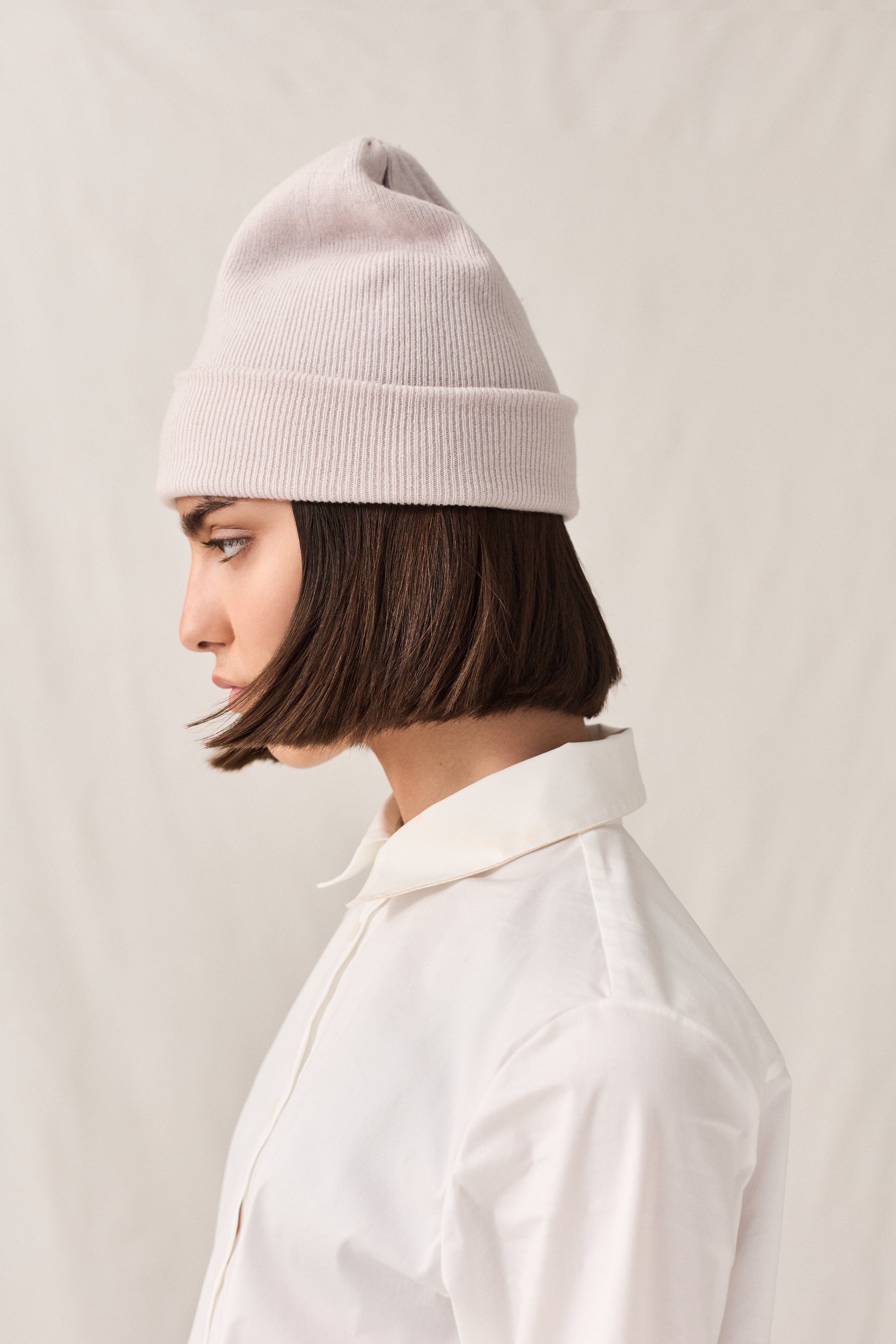 Cashmere Fine Rib Toque Dust