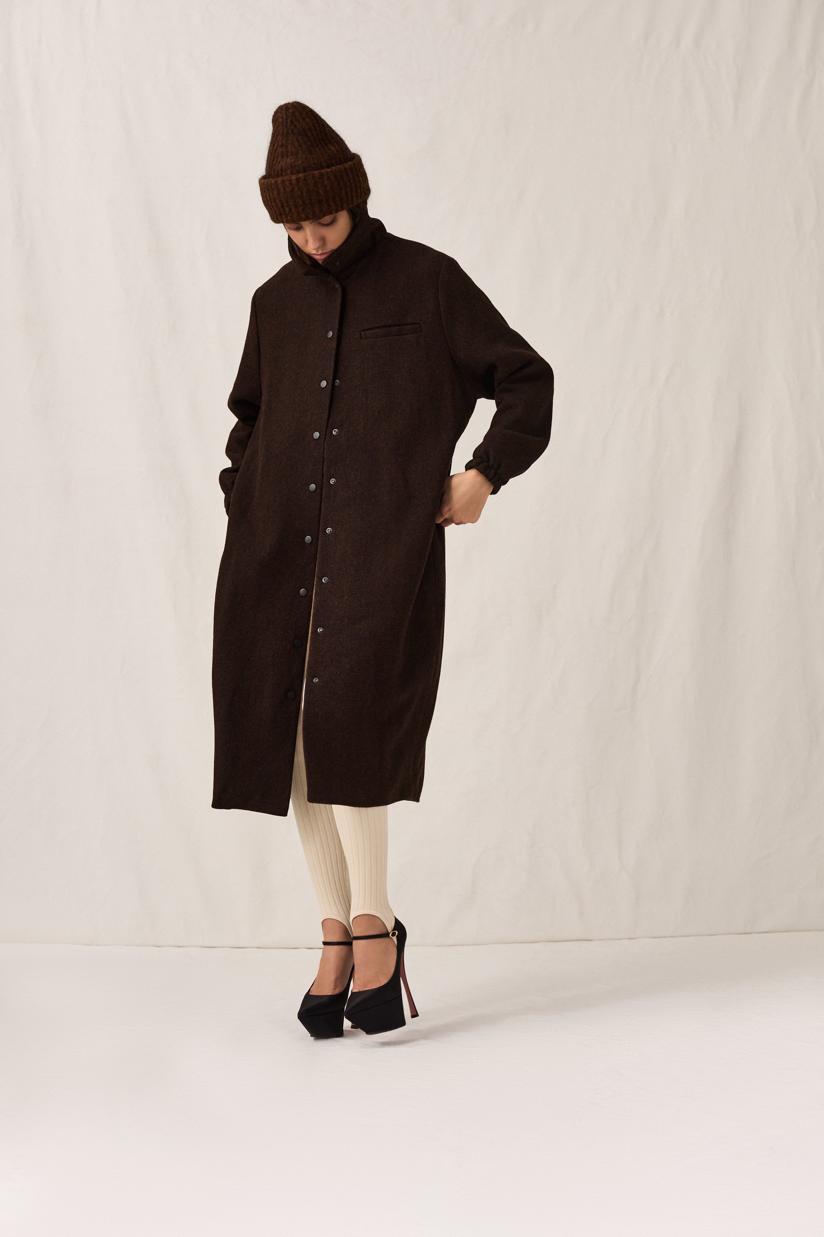 Herringbone Curve Overcoat