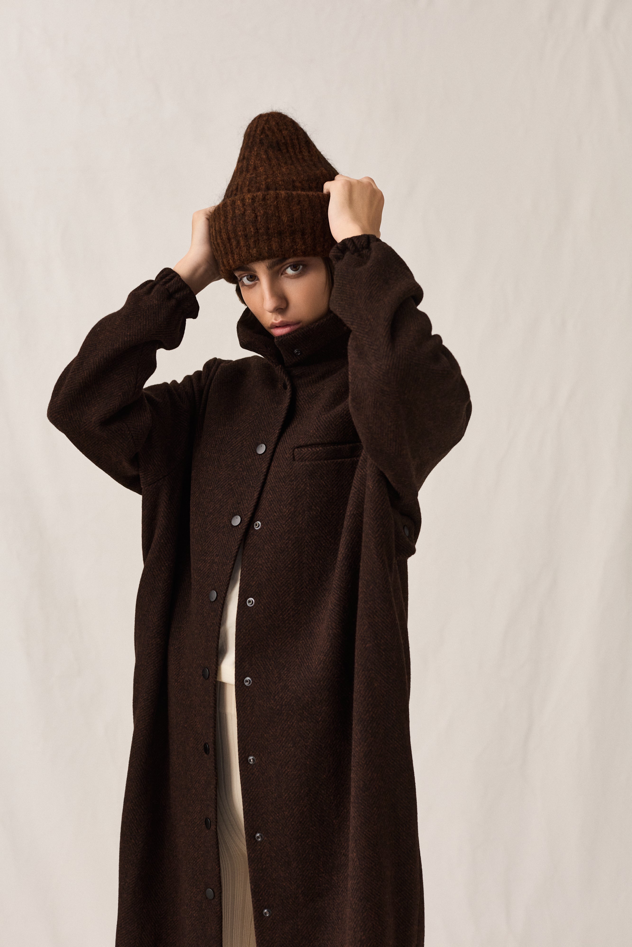 Herringbone Curve Overcoat