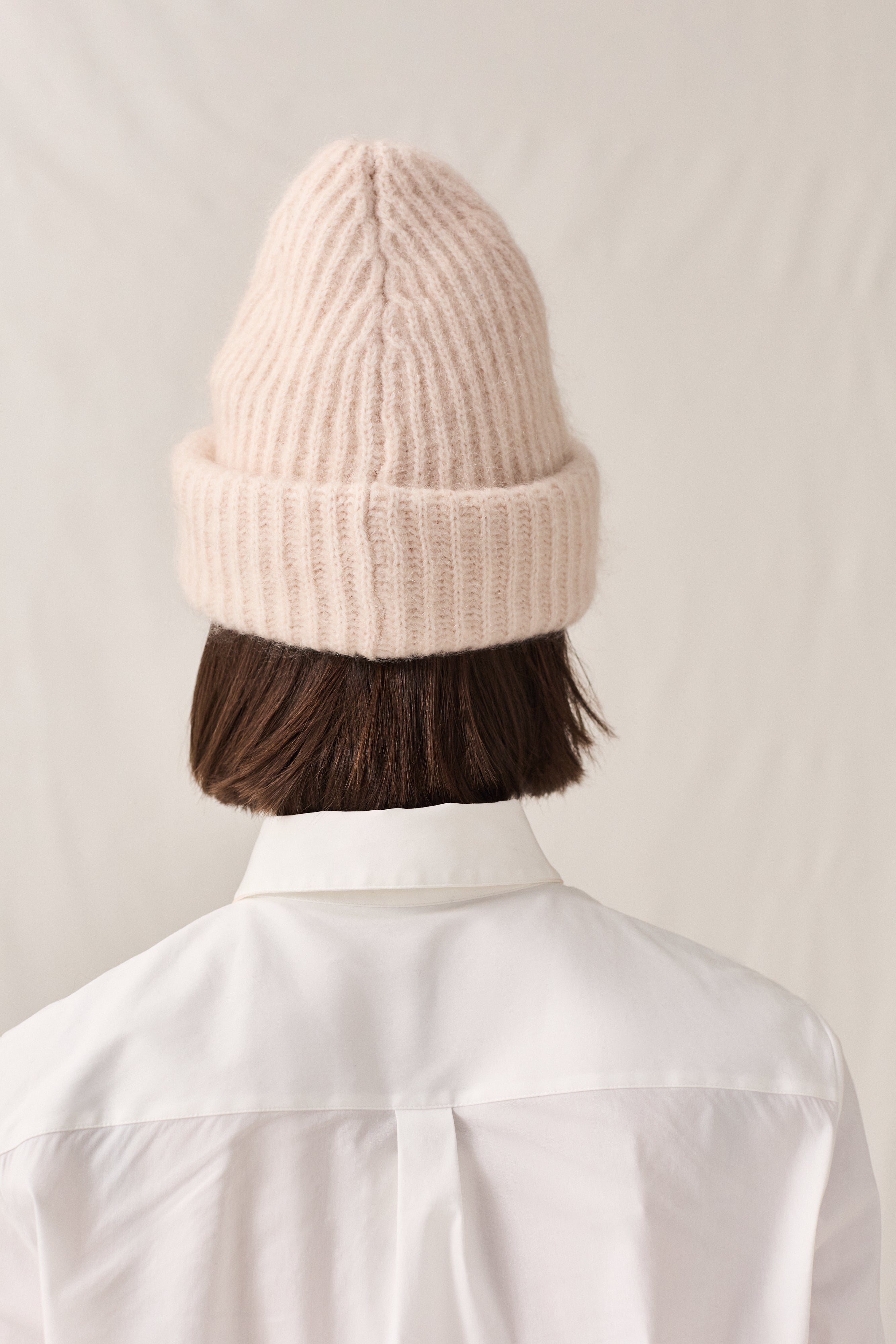 Mohair Cotton Lined Beanie Soft Pink