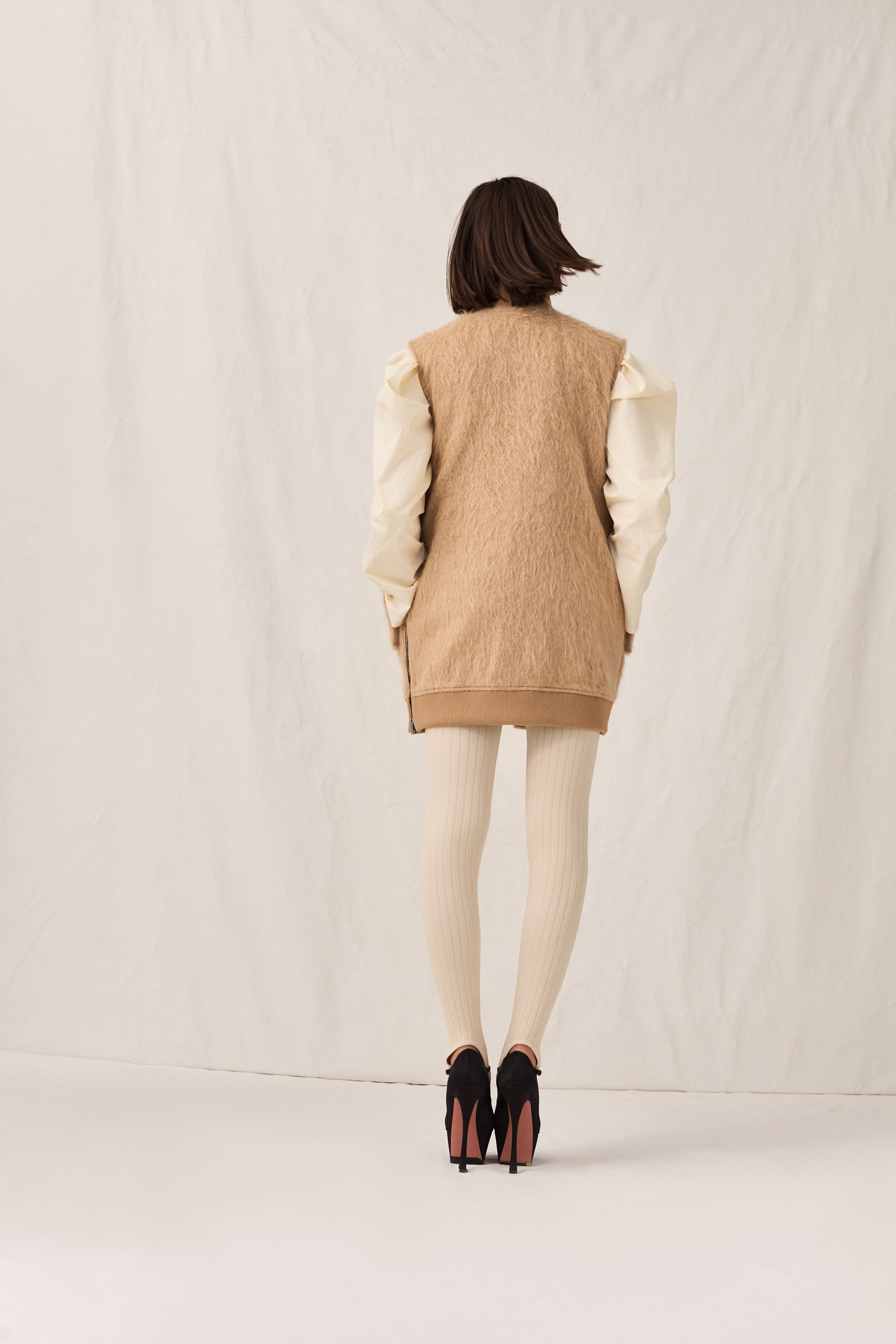 Mohair Block Vest in Dune