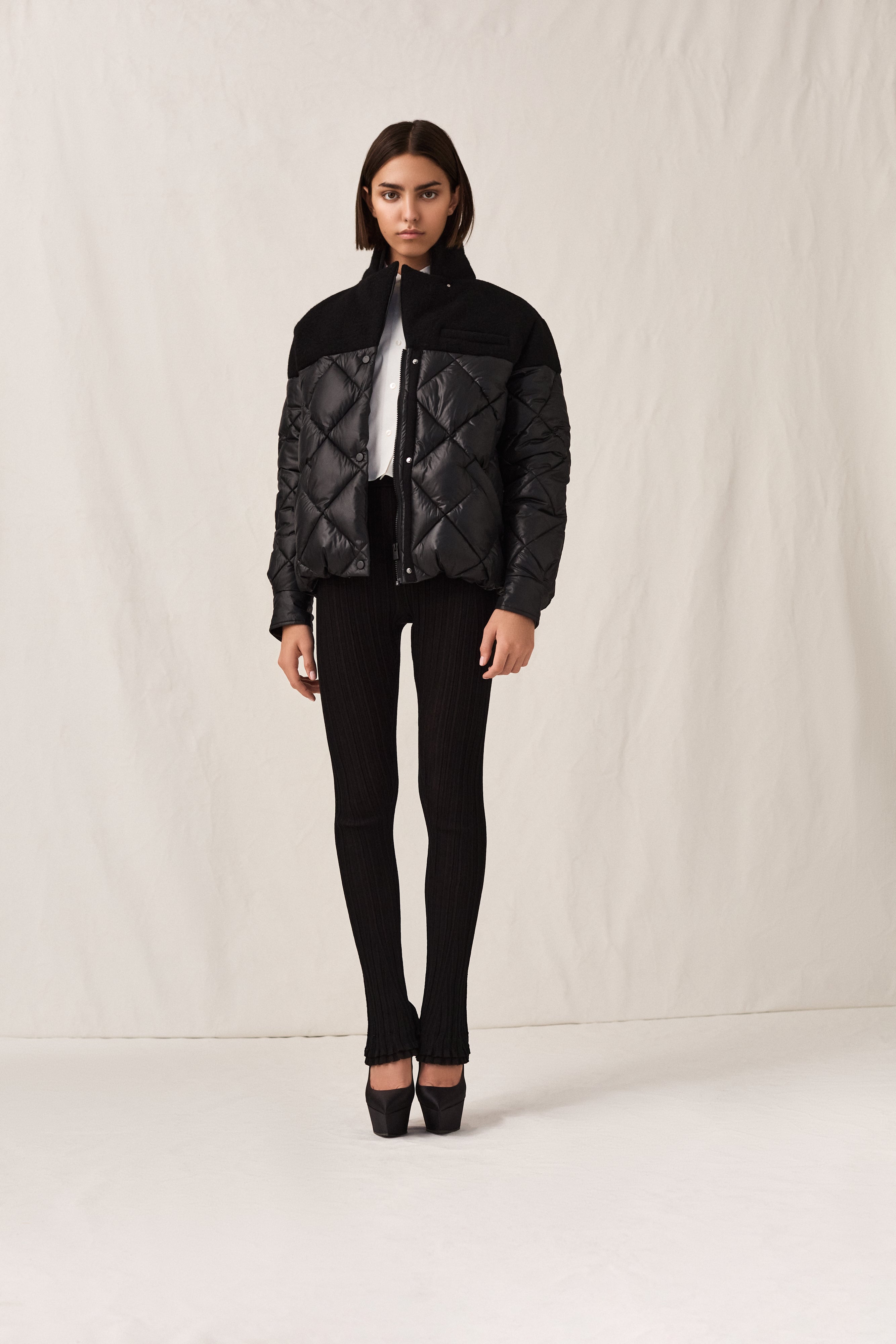 Wool Shoulder Bomber Jacket