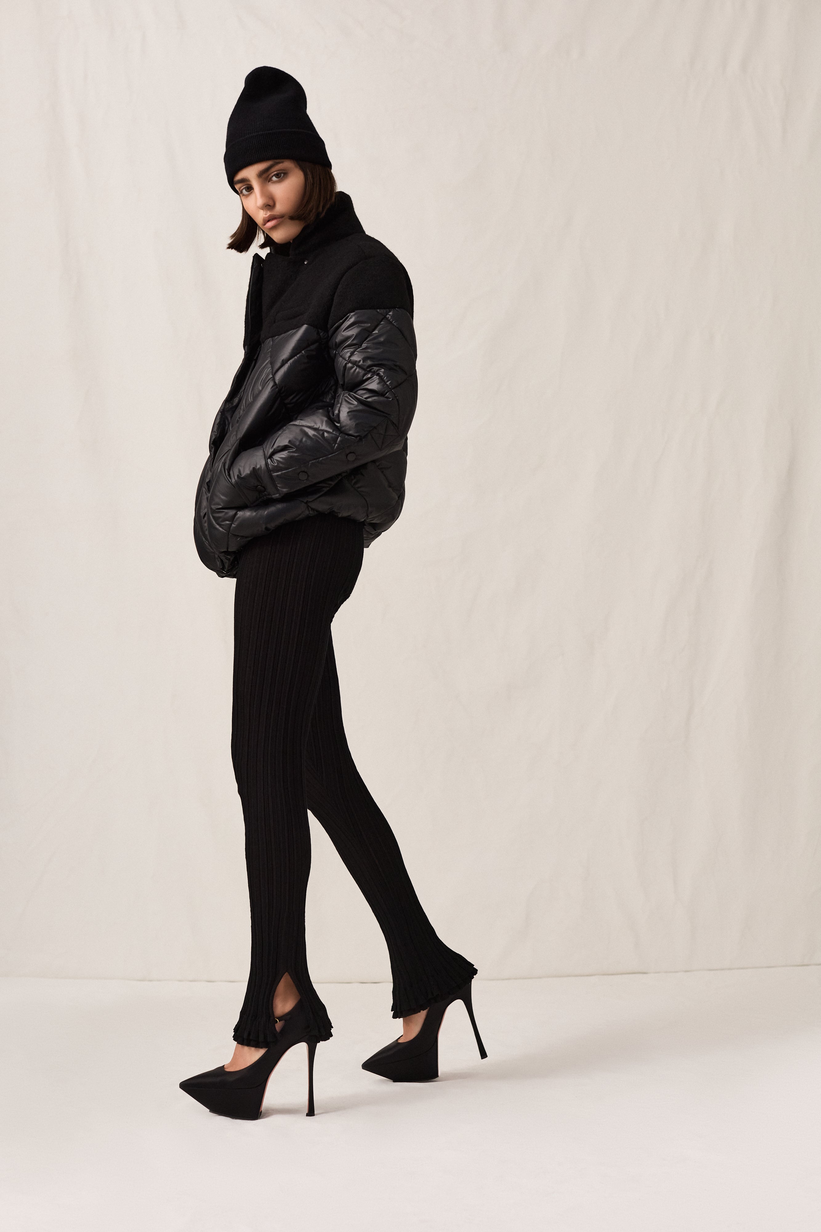 Wool Shoulder Bomber Jacket
