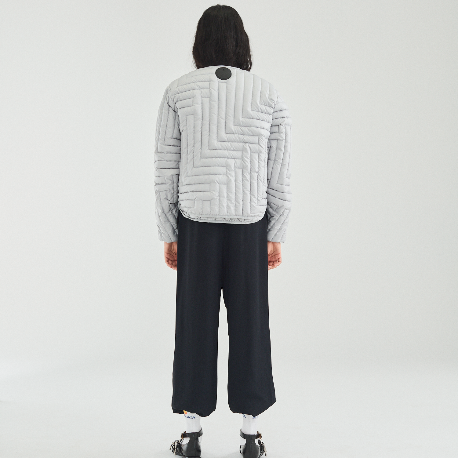 L Chev Bomber in Soft Grey