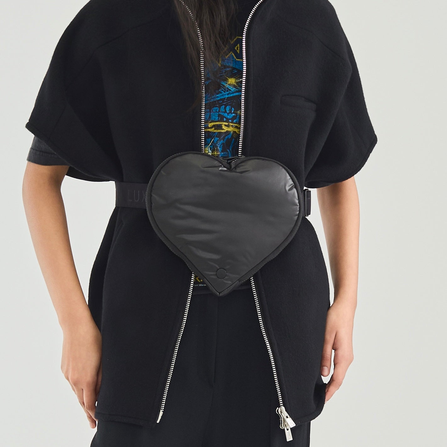 Black Heart Cross Body Belt Bag