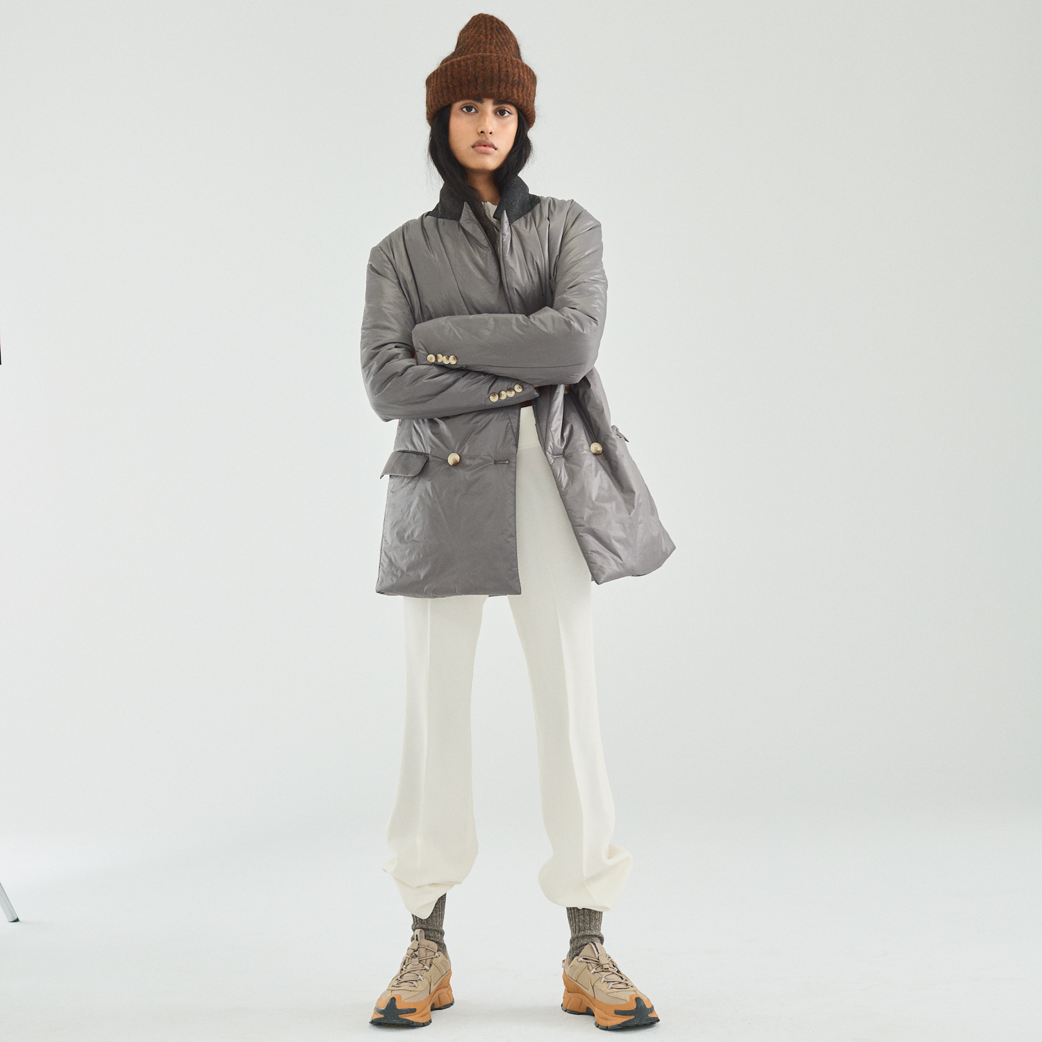 Puffy Blazer in Grey