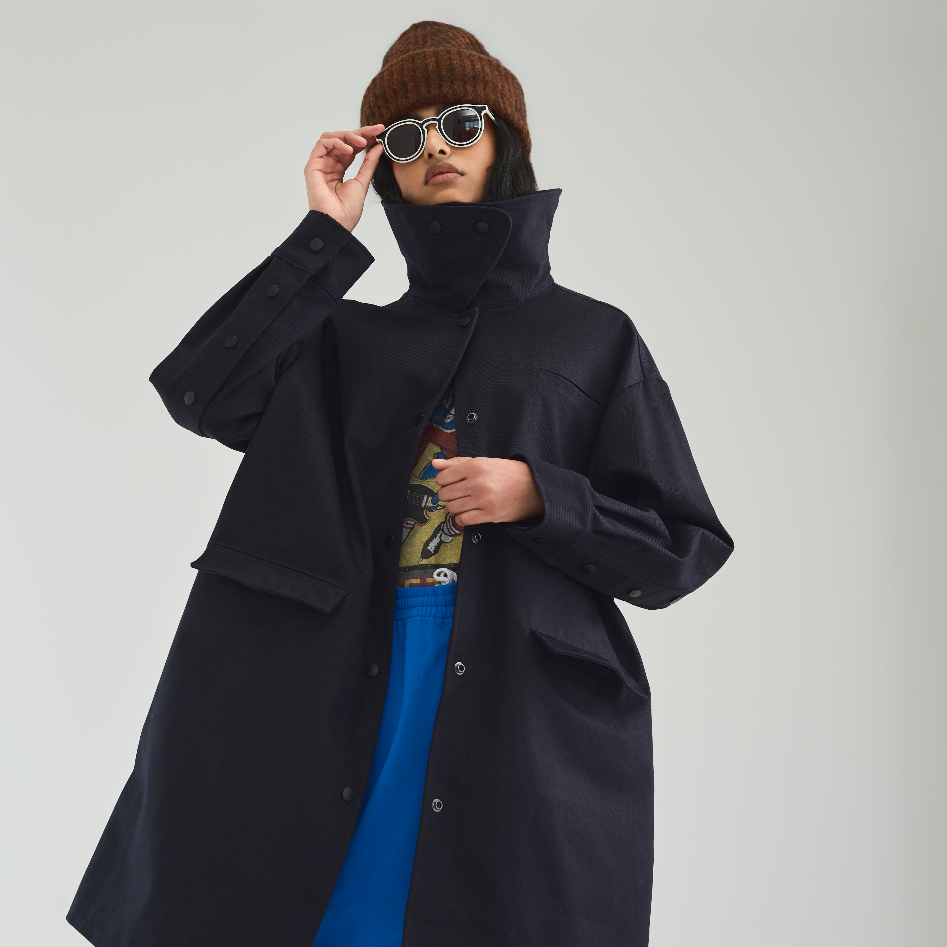 Boomerang Trench Navy Twill