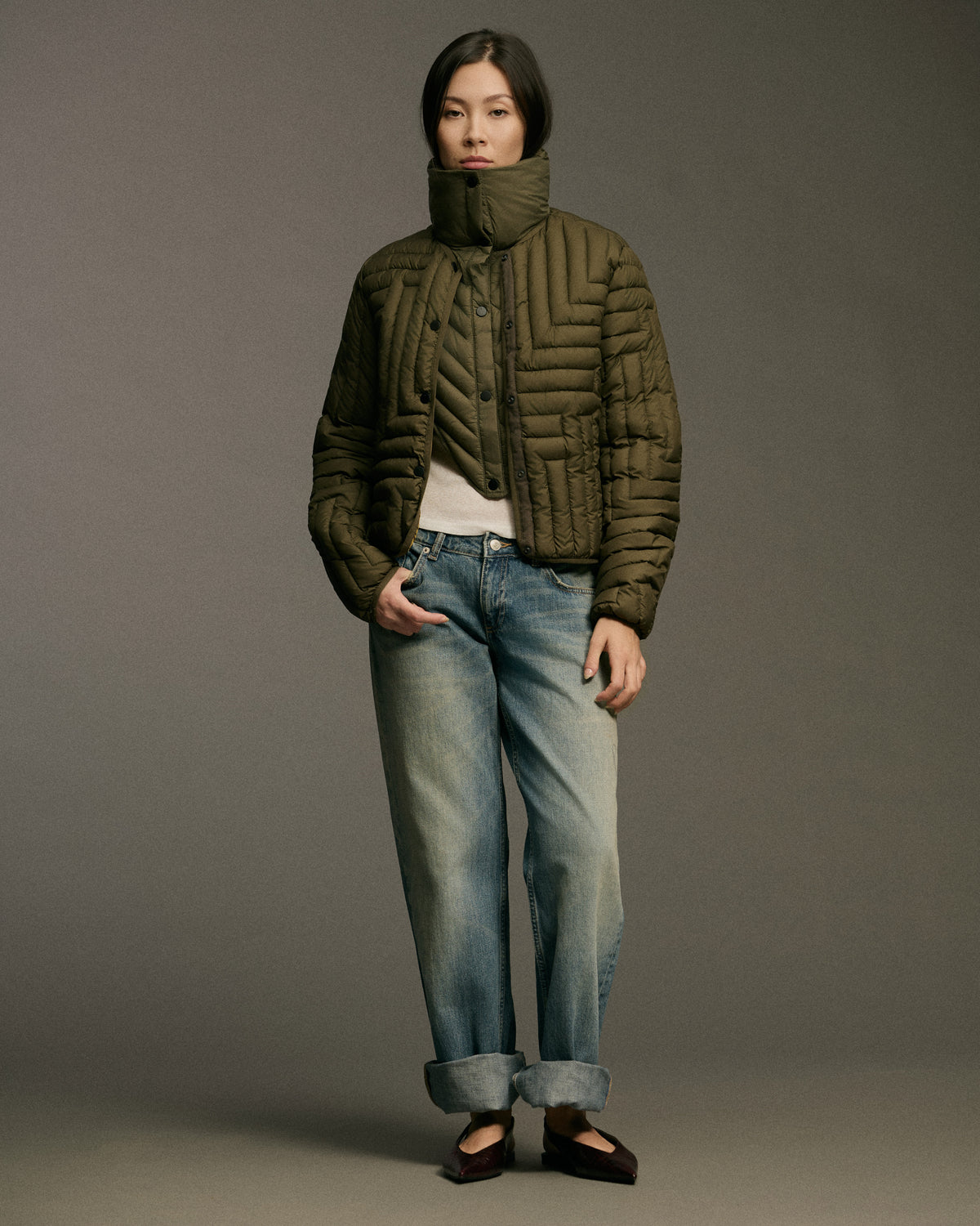 L Chev Bomber Reversible | Pine & Lime