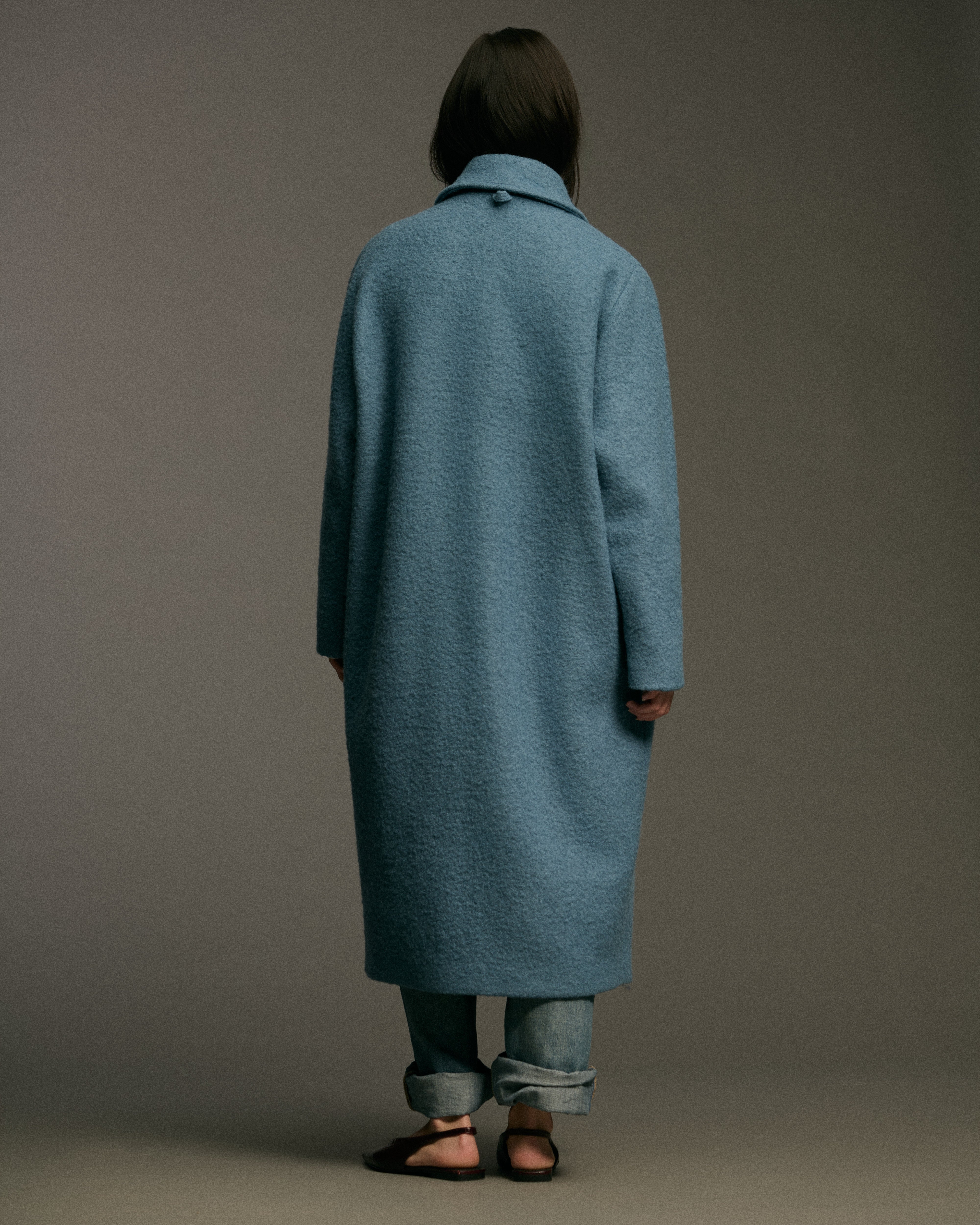 Collar Zip Curve | Med Blue - Premium Alpaca