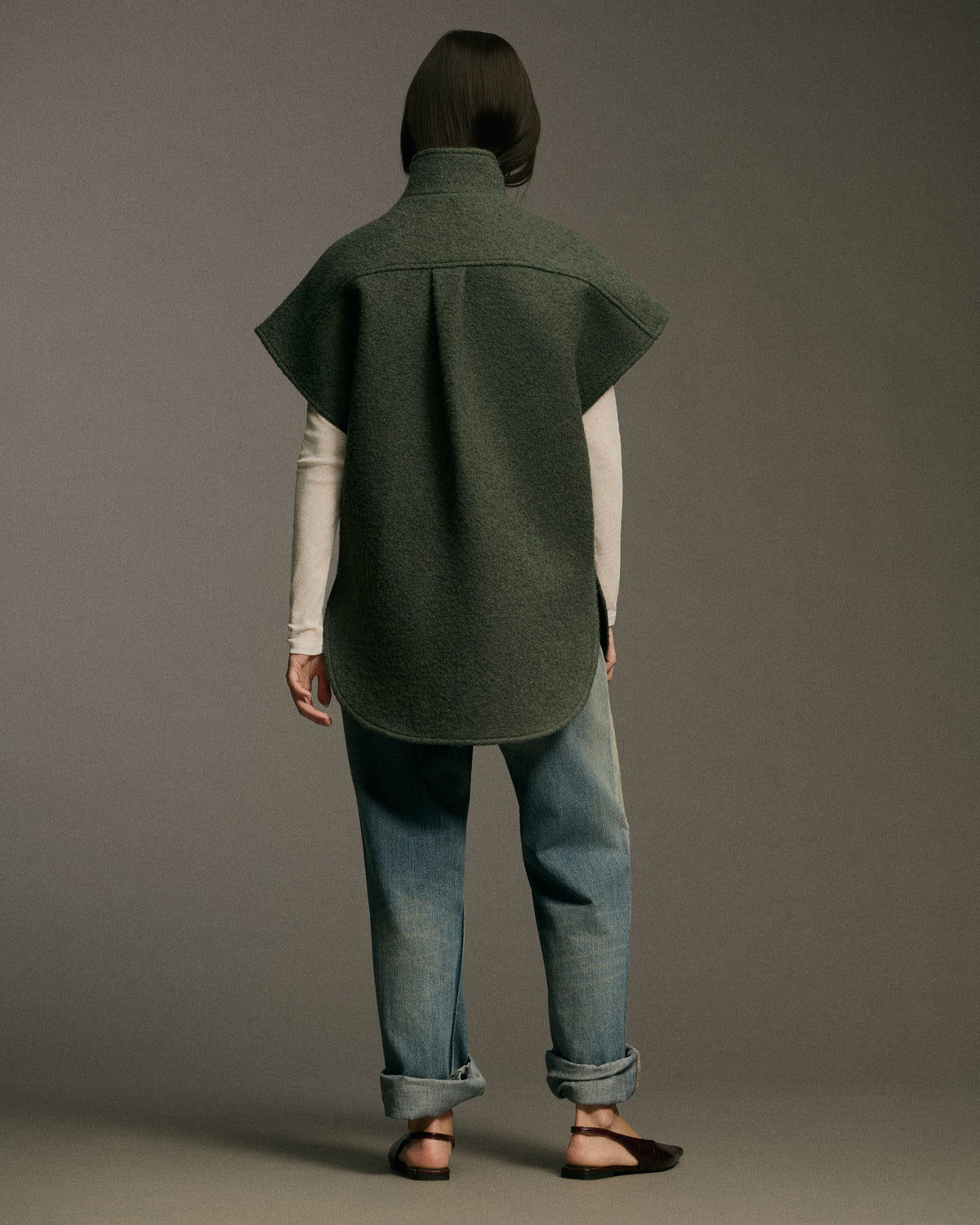 Mohair Metal Zip Vest | Sea Green