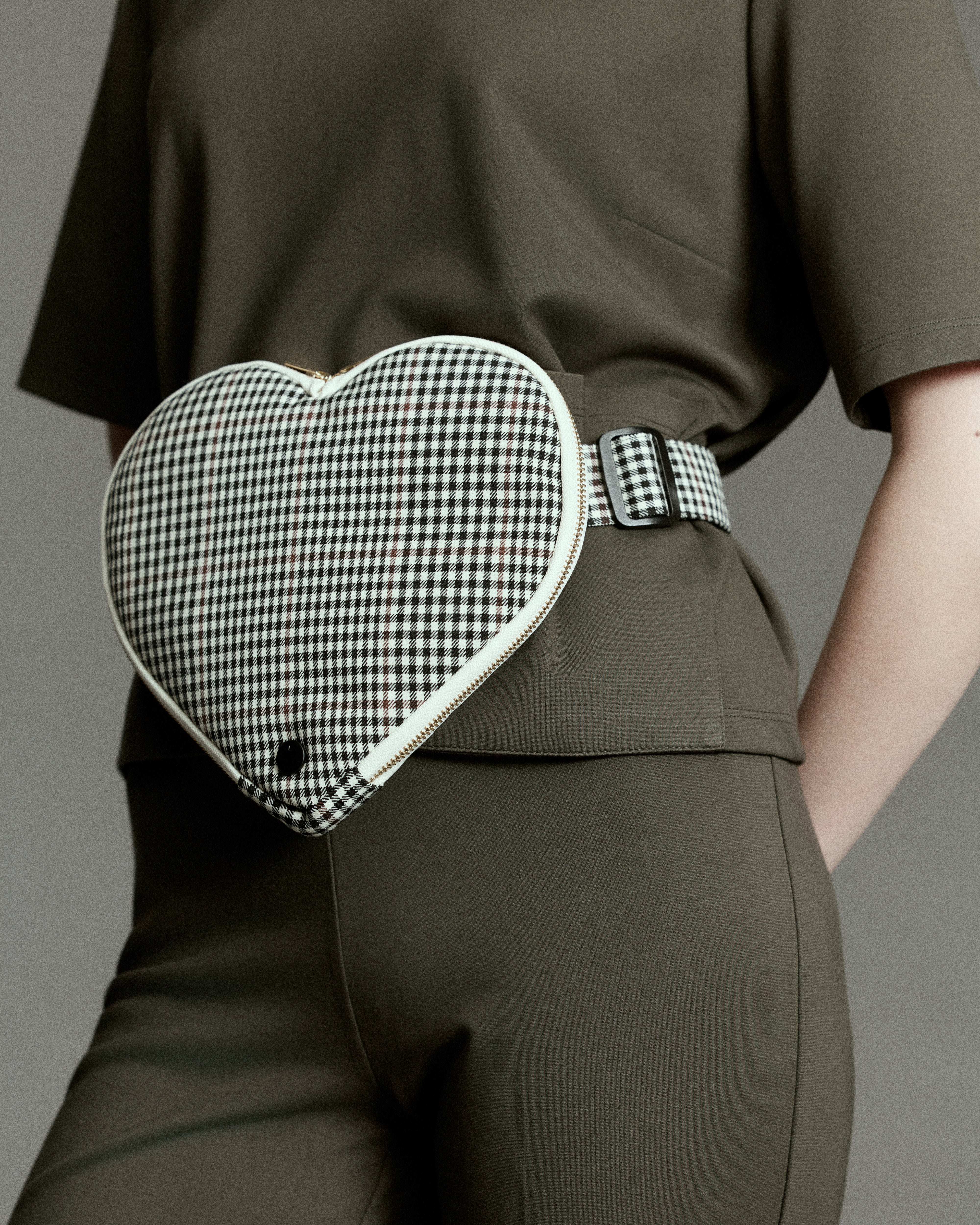 Plaid Heart Cross Body Bag