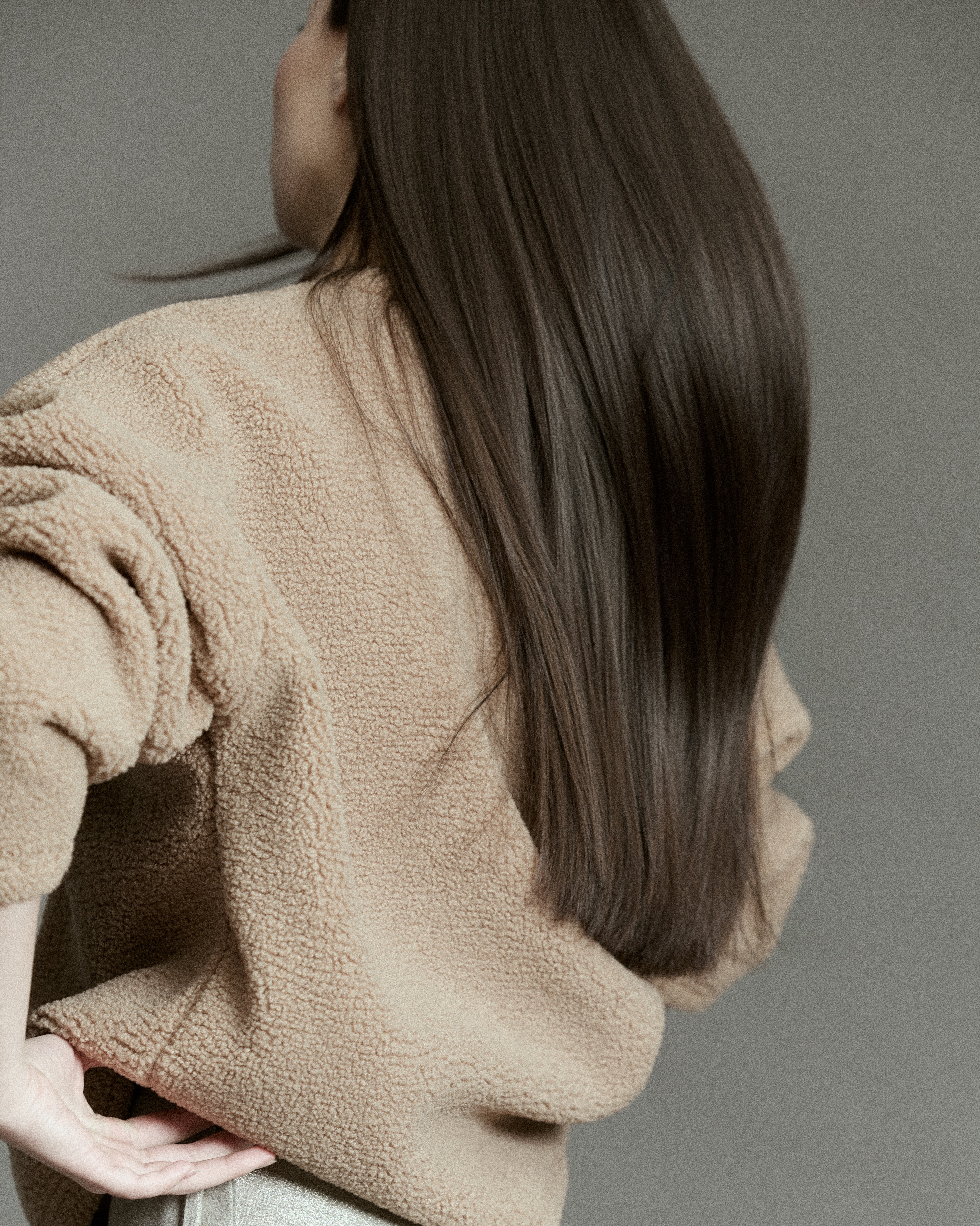 Sherpa Sweatshirt in Camel