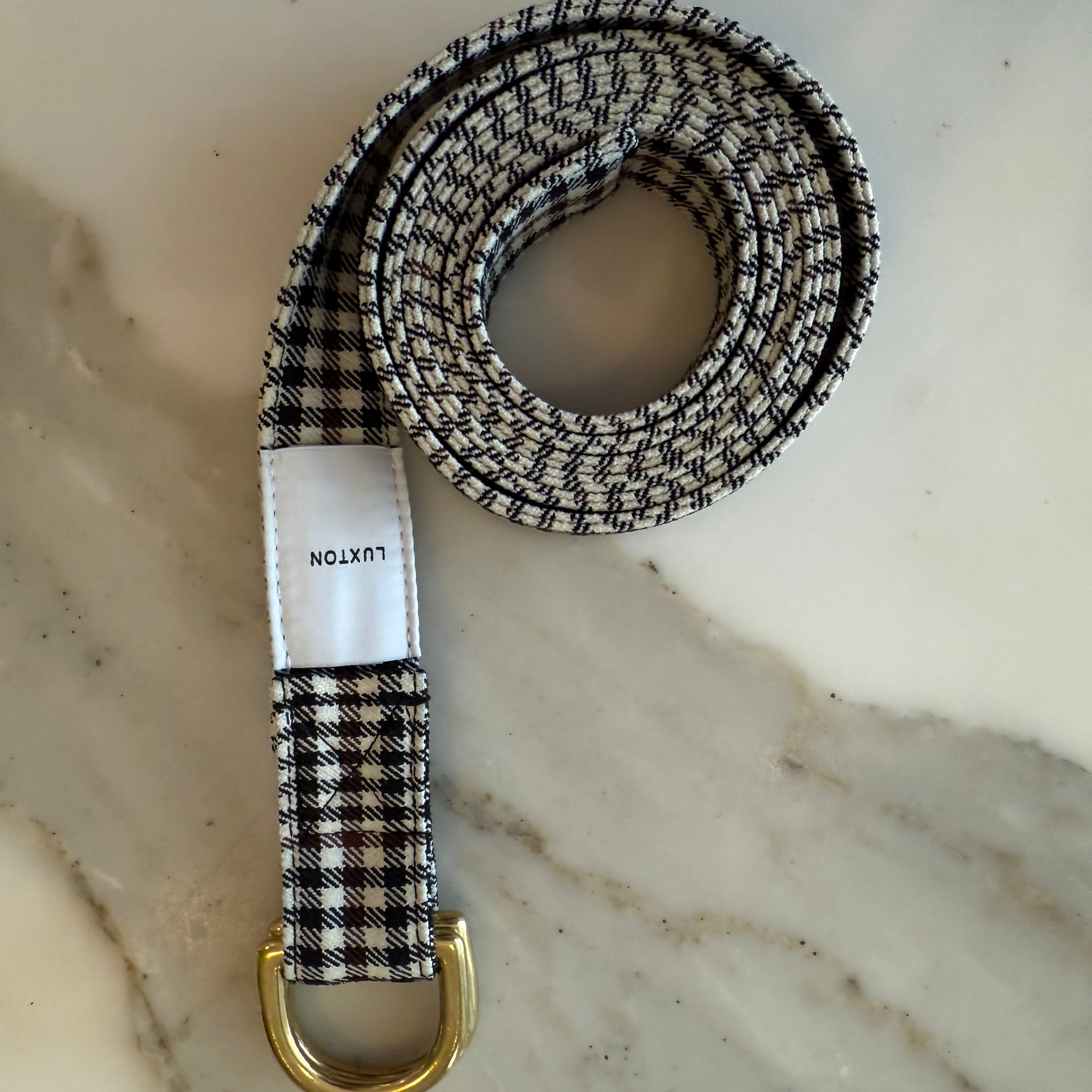 The Salvaged Belt in White & Tan Plaid
