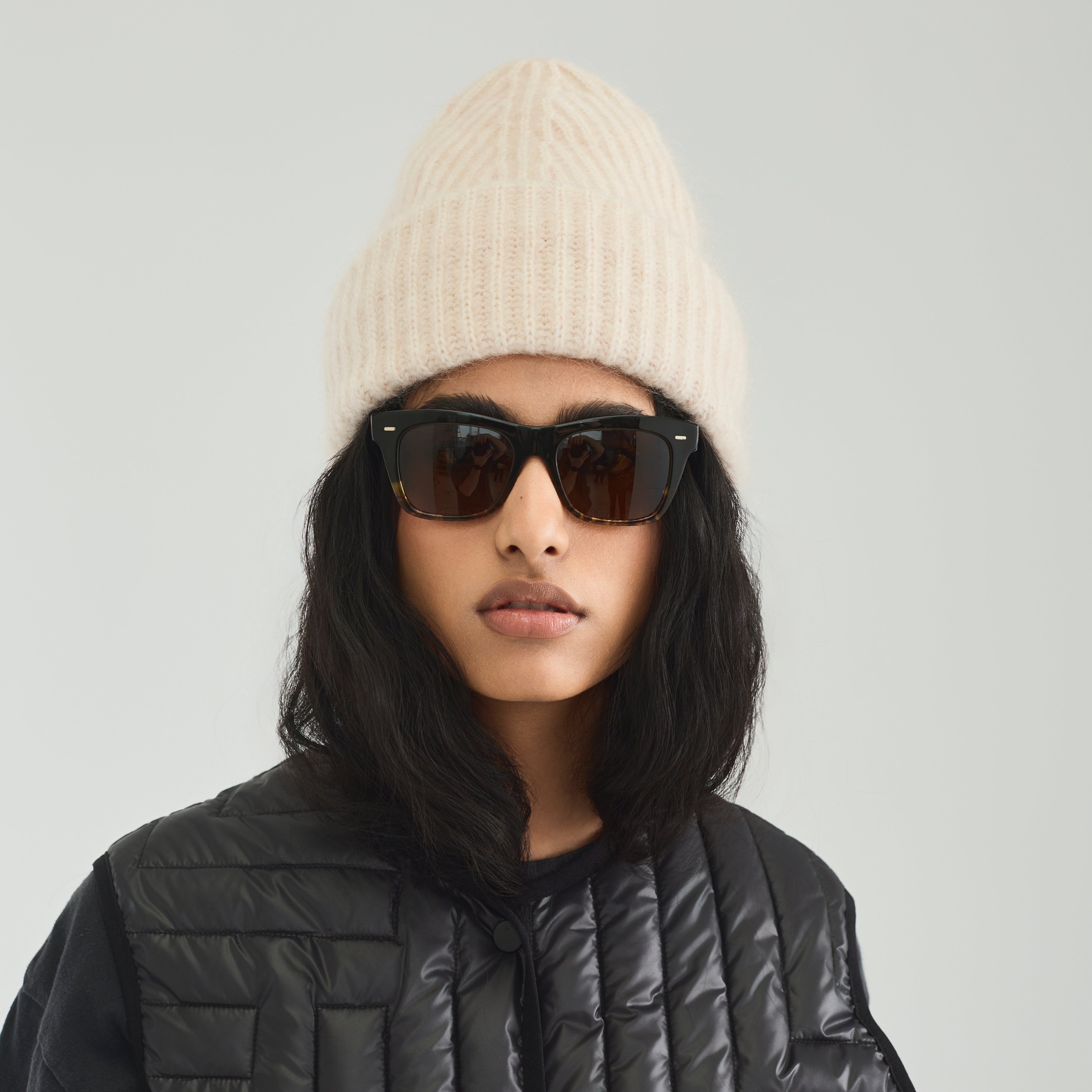 Fully Lined Mohair Beanie Soft Pink