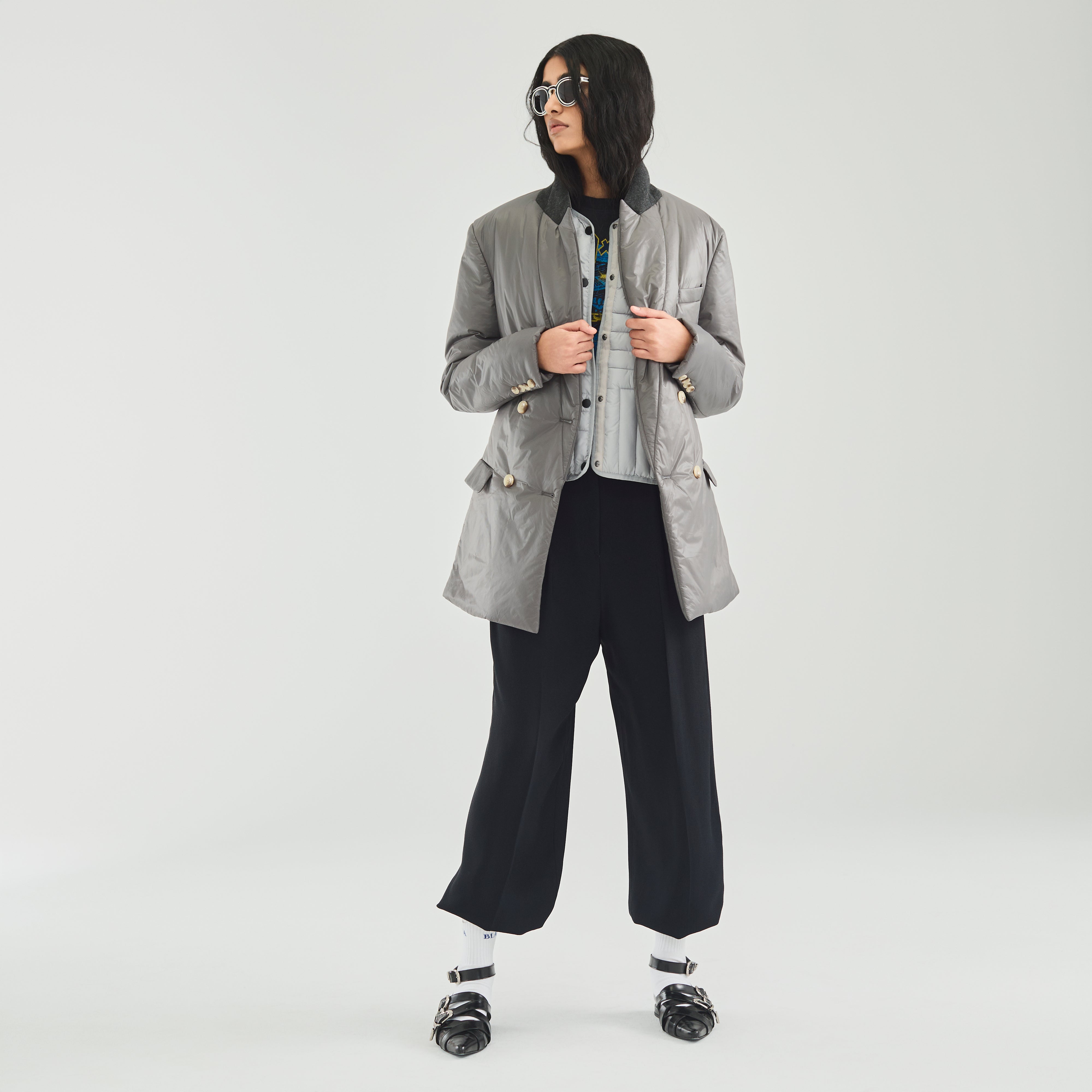 Puffy Blazer in Grey