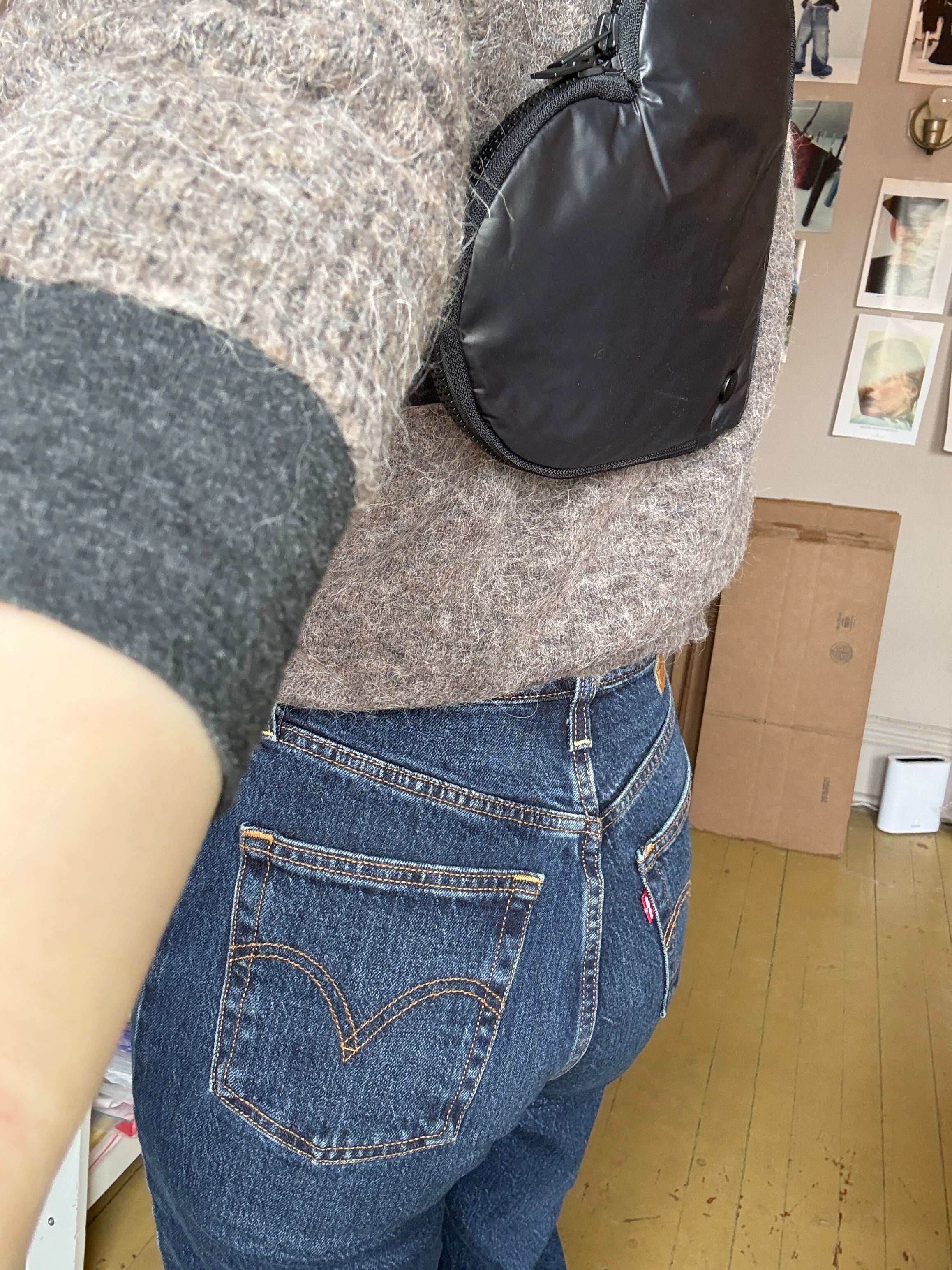 Black Heart Cross Body Belt Bag