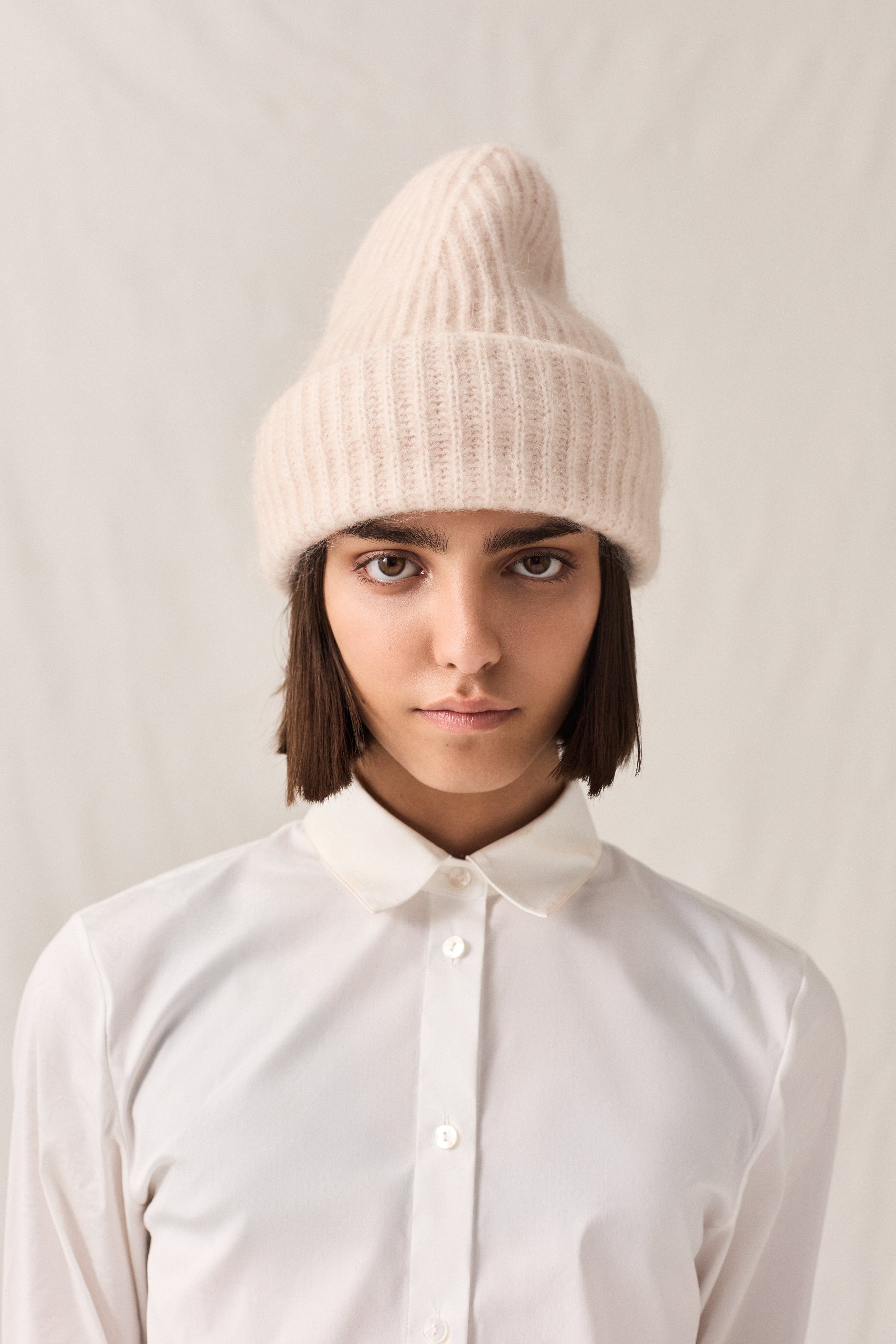 Mohair Cotton Lined Beanie Soft Pink
