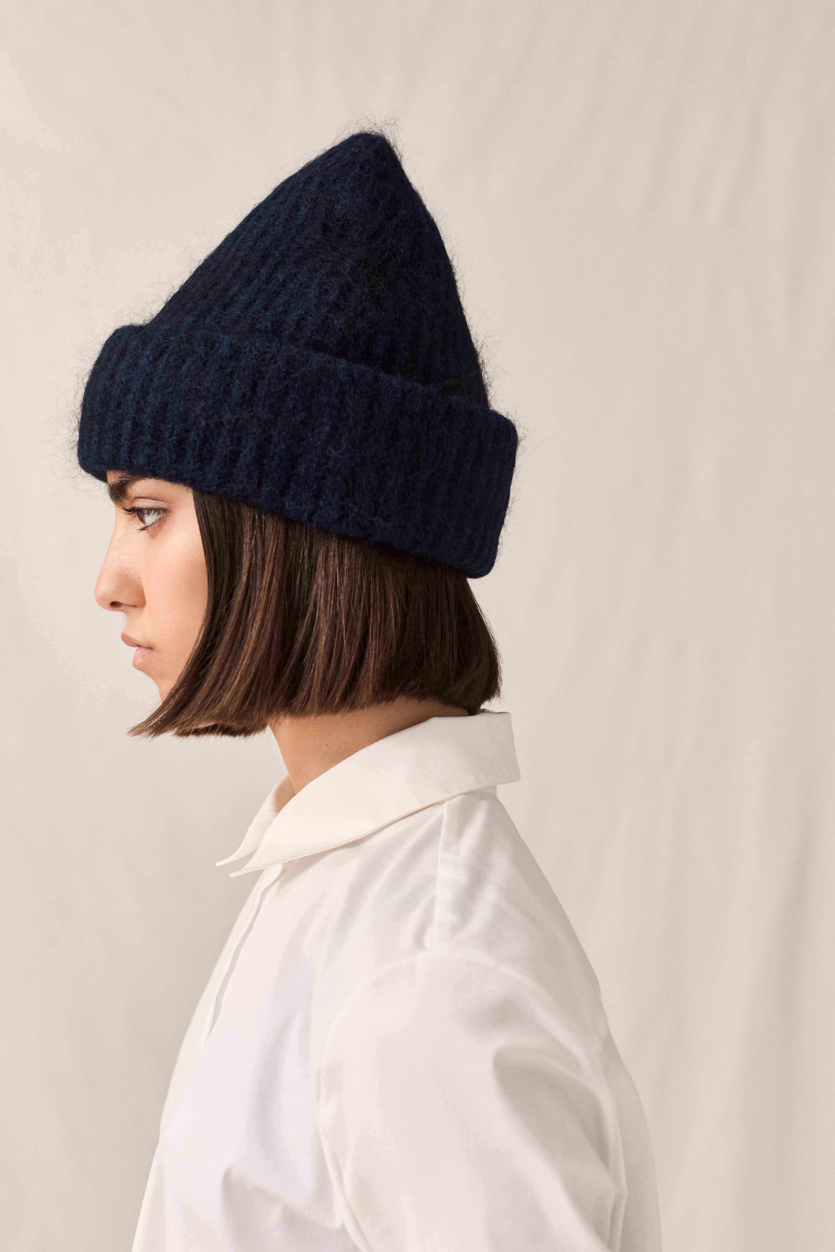 Mohair Cotton Lined Beanie Ink – Sample Sale