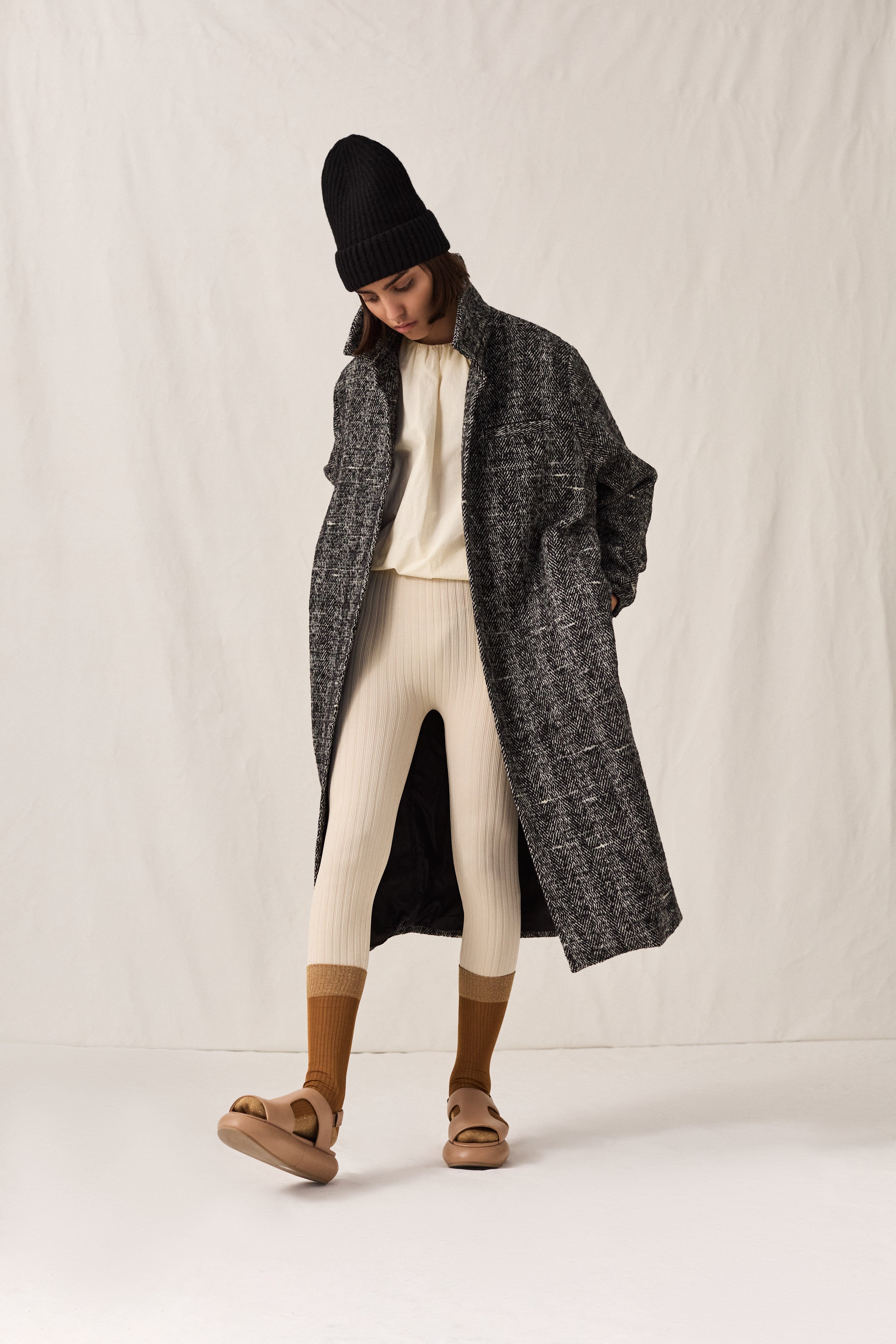 mill OVERSIZED TWEED COAT-