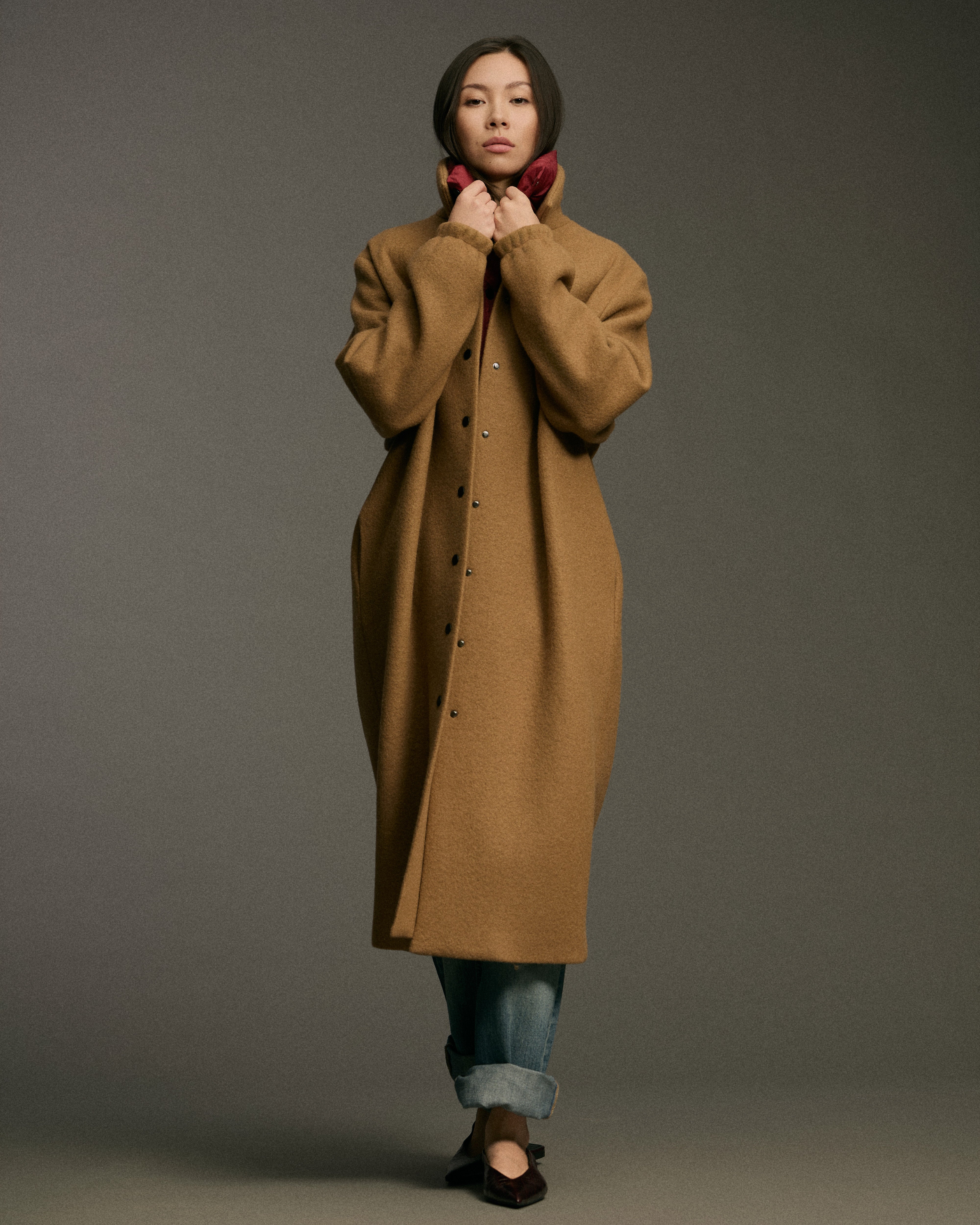 Curve Coat | Camel
