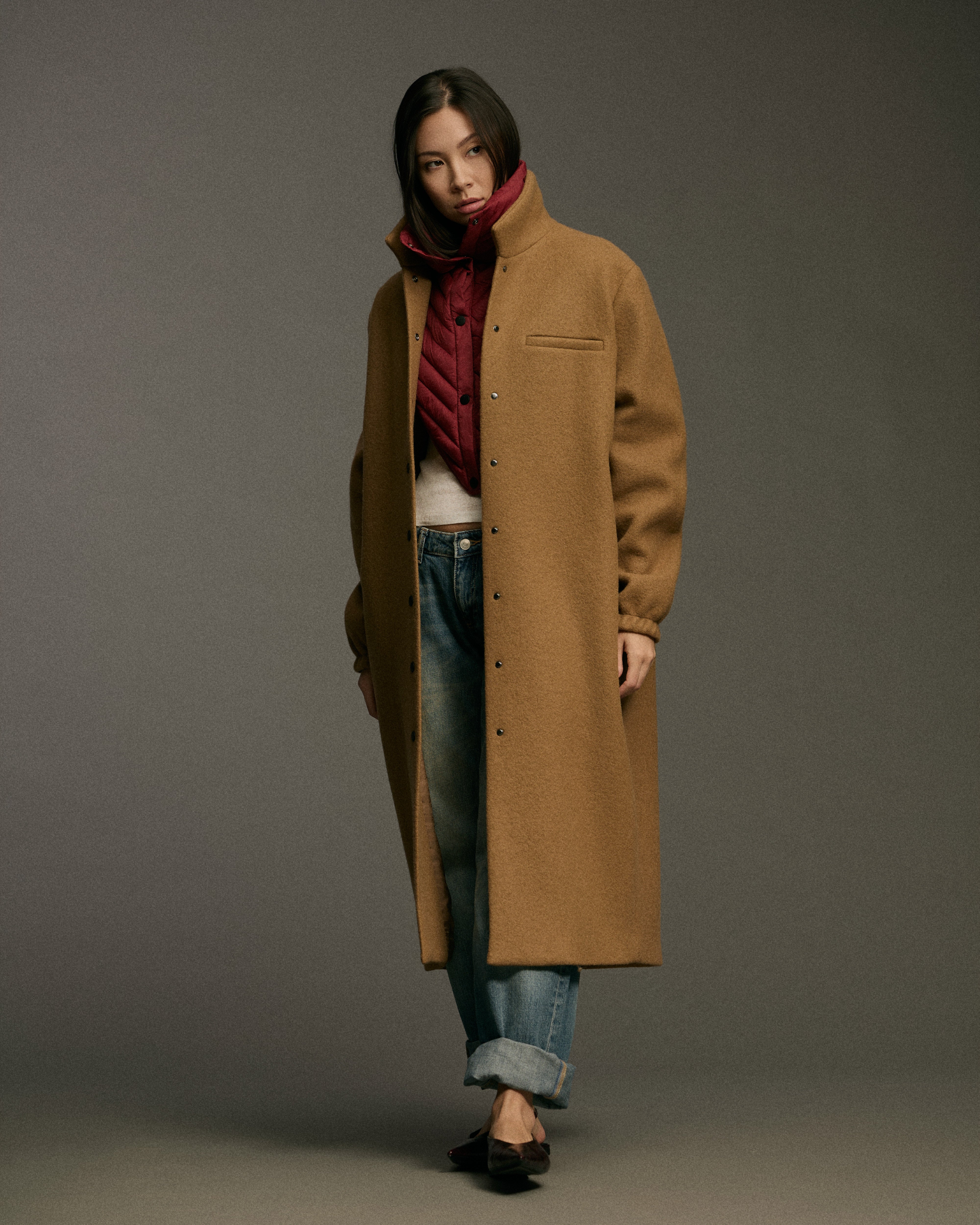 Curve Coat | Camel