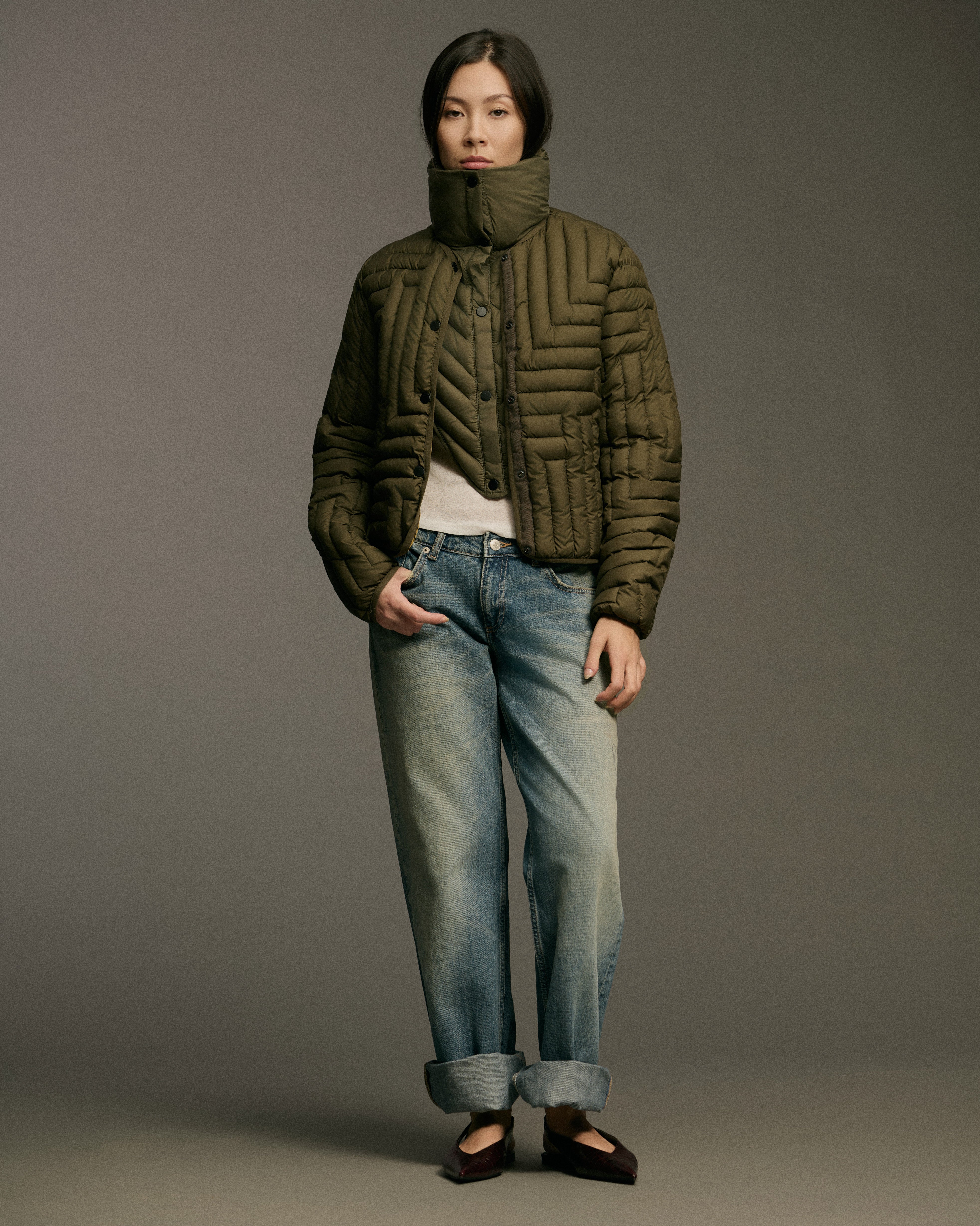 L Chev Bomber Reversible | Pine & Lime