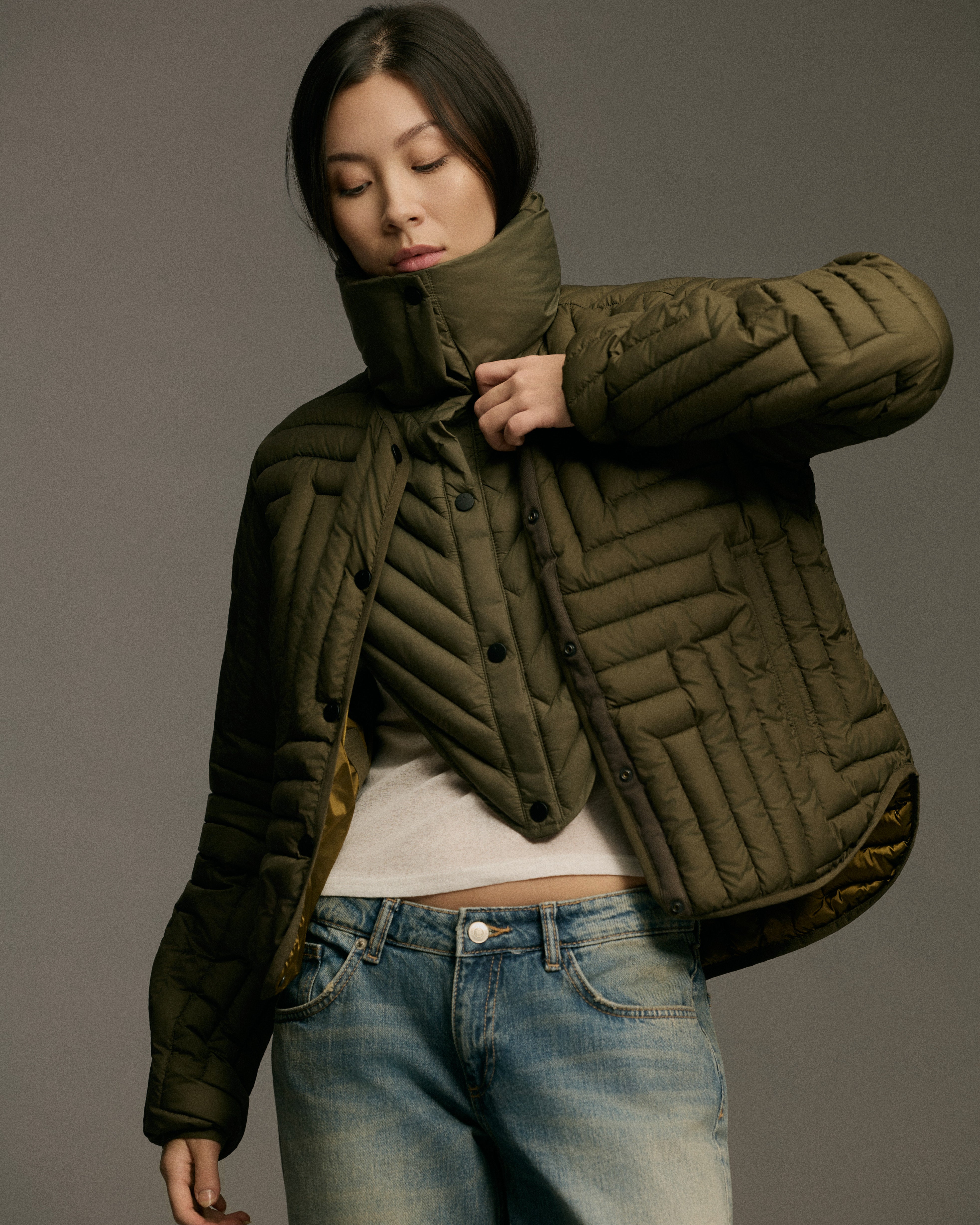 L Chev Bomber Reversible | Pine & Lime