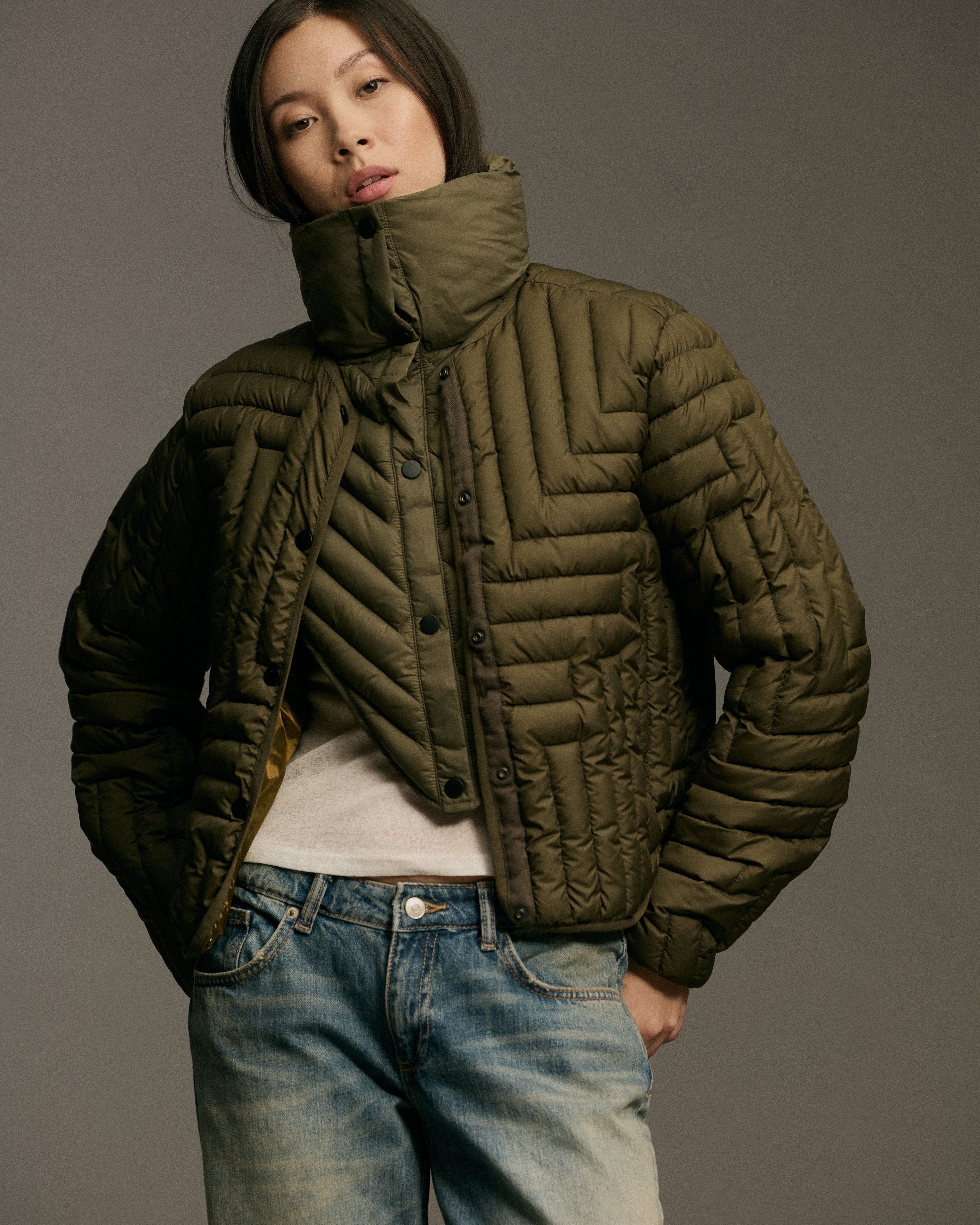 L Chev Bomber Reversible | Pine & Lime