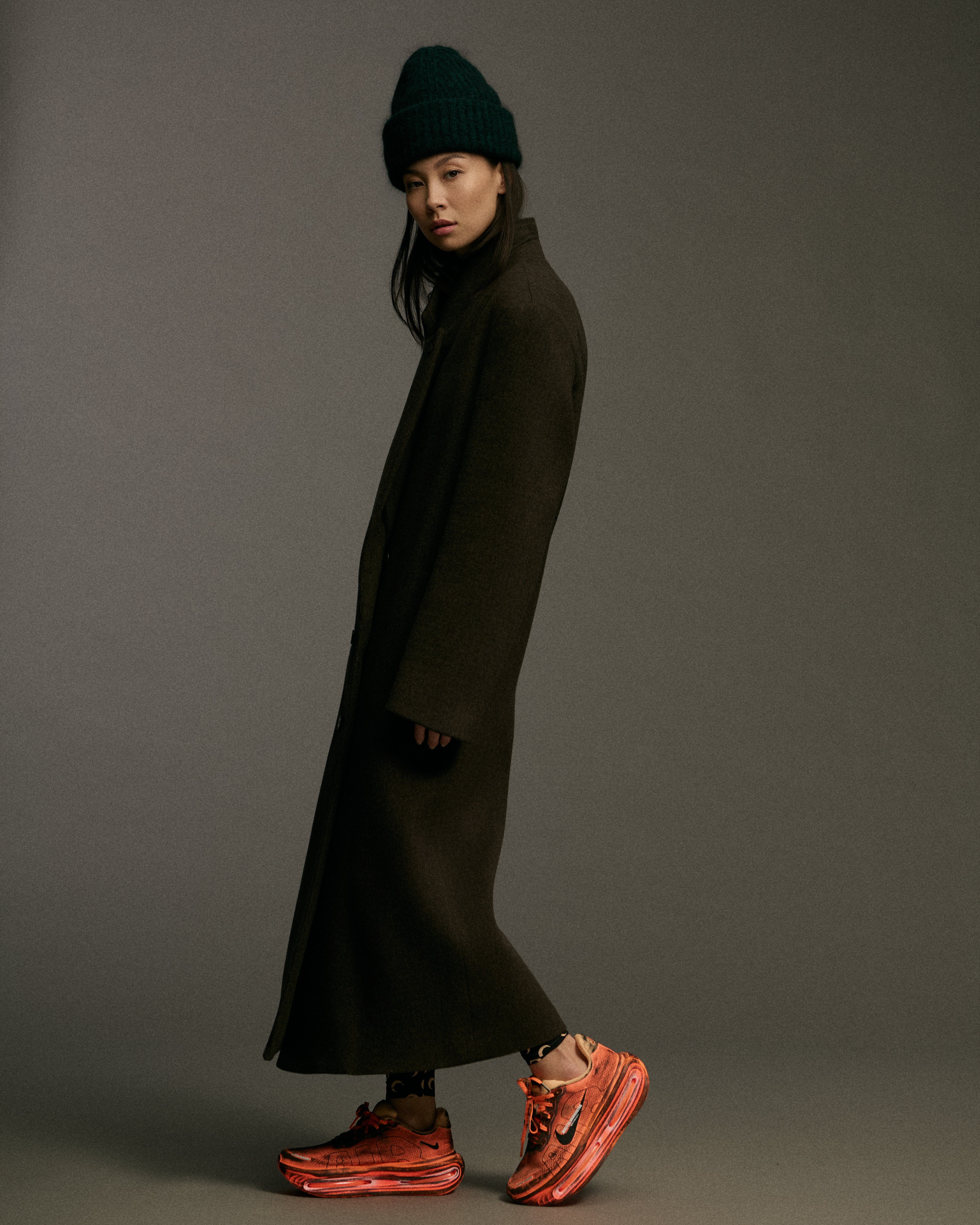Double Breasted Wool Blend Overcoat | Brown Melange