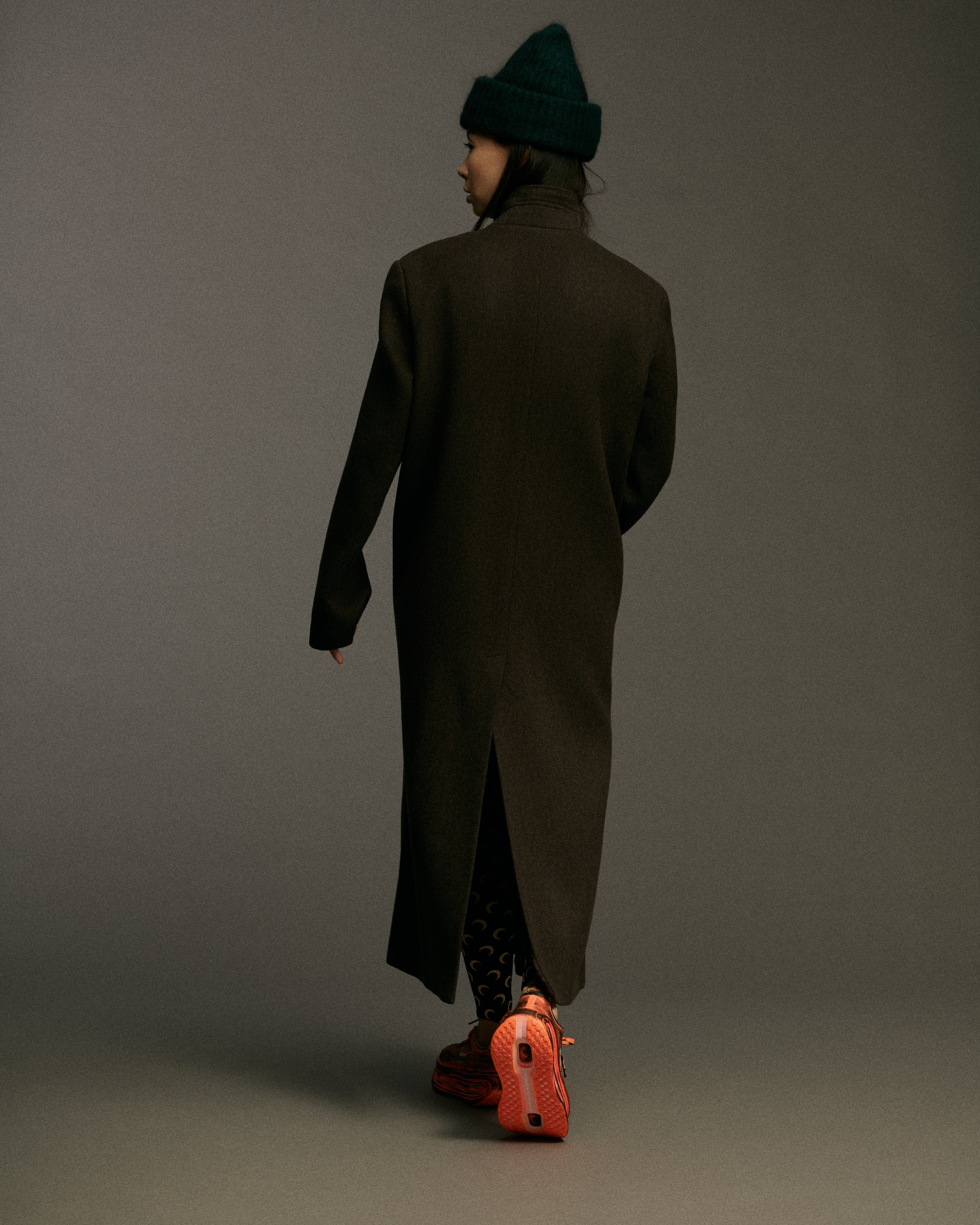 Double Breasted Wool Blend Overcoat | Brown Melange