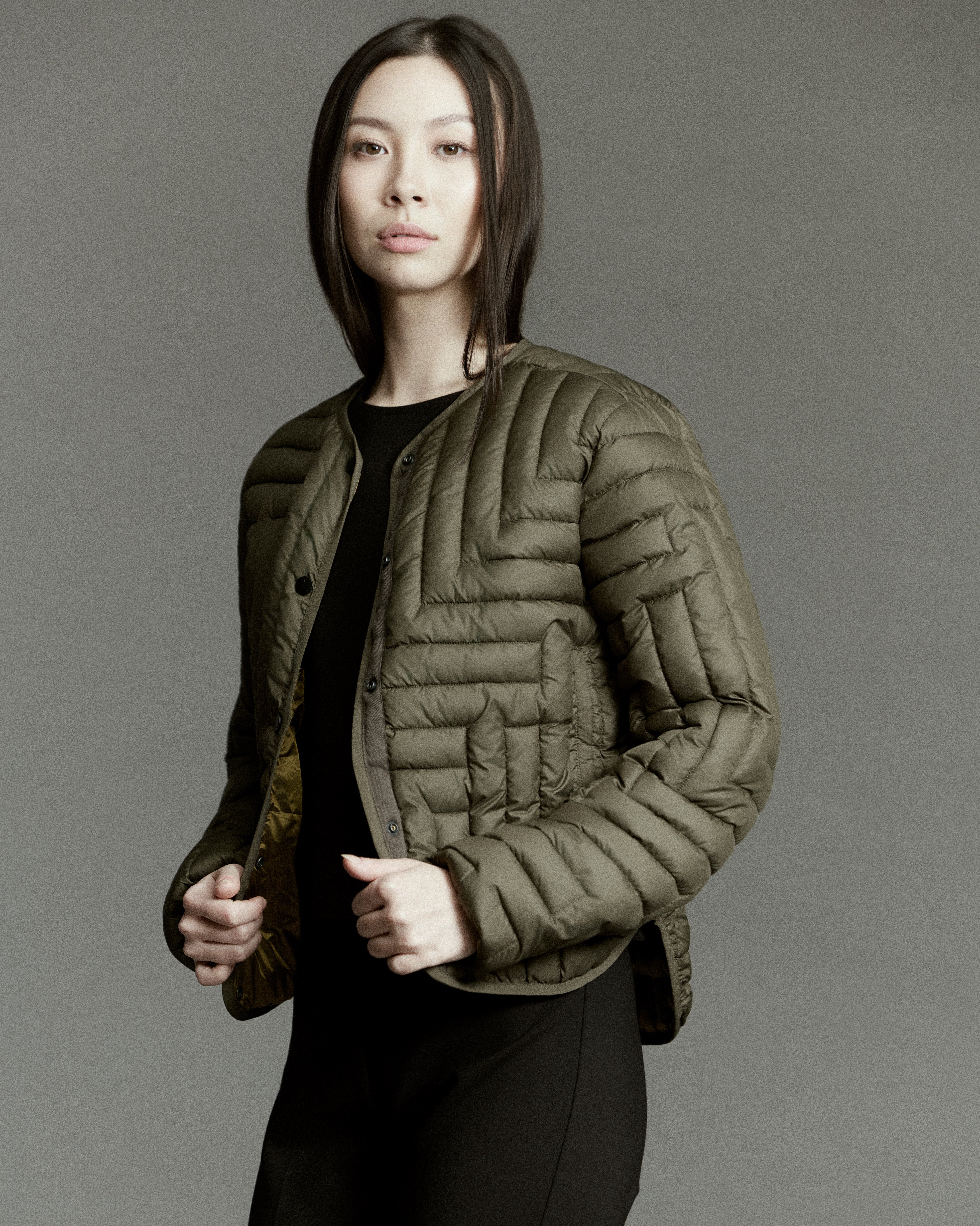 L Chev Bomber Reversible in Pine & Lime