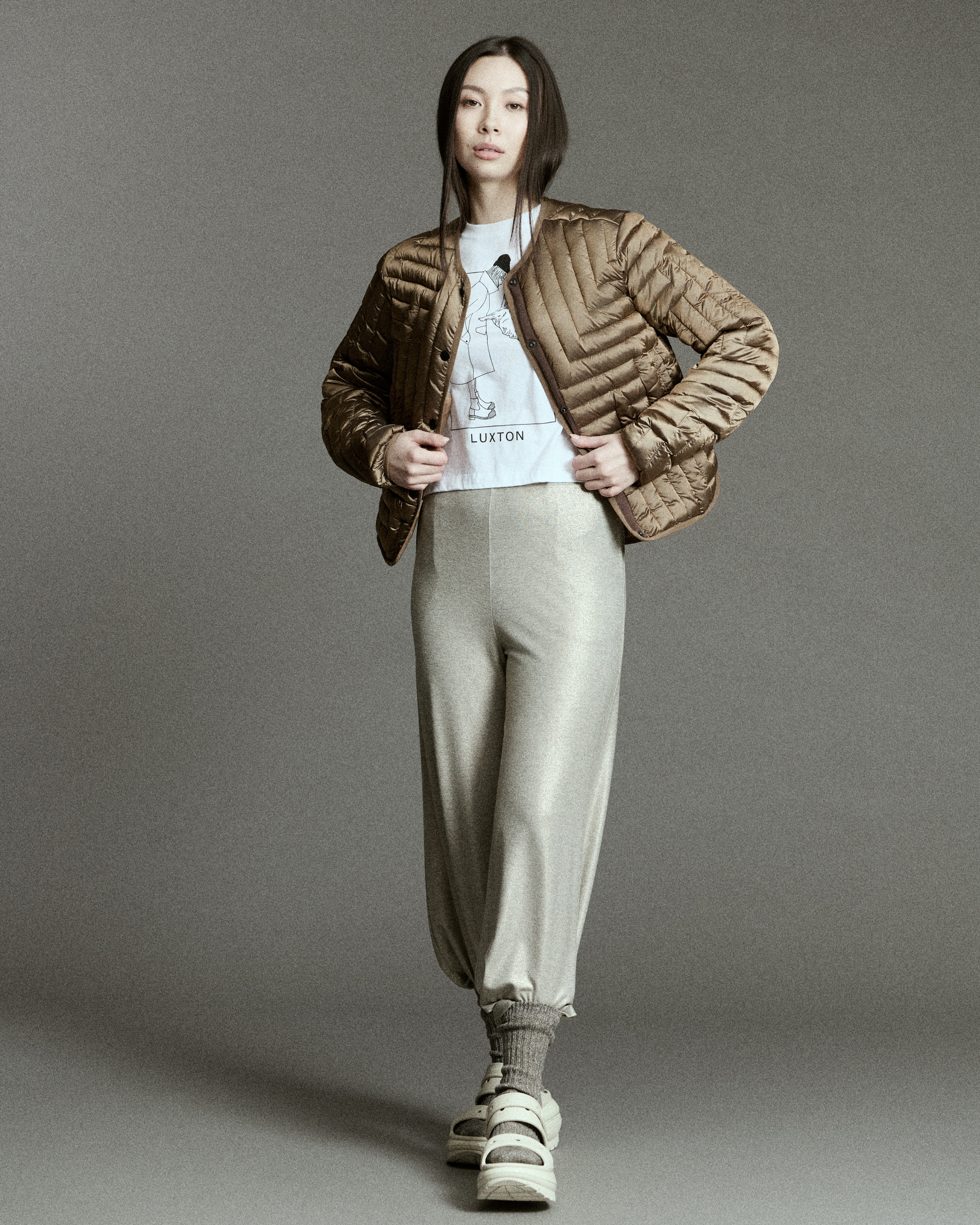 L Chev Bomber Reversible in Cocoa & Clay