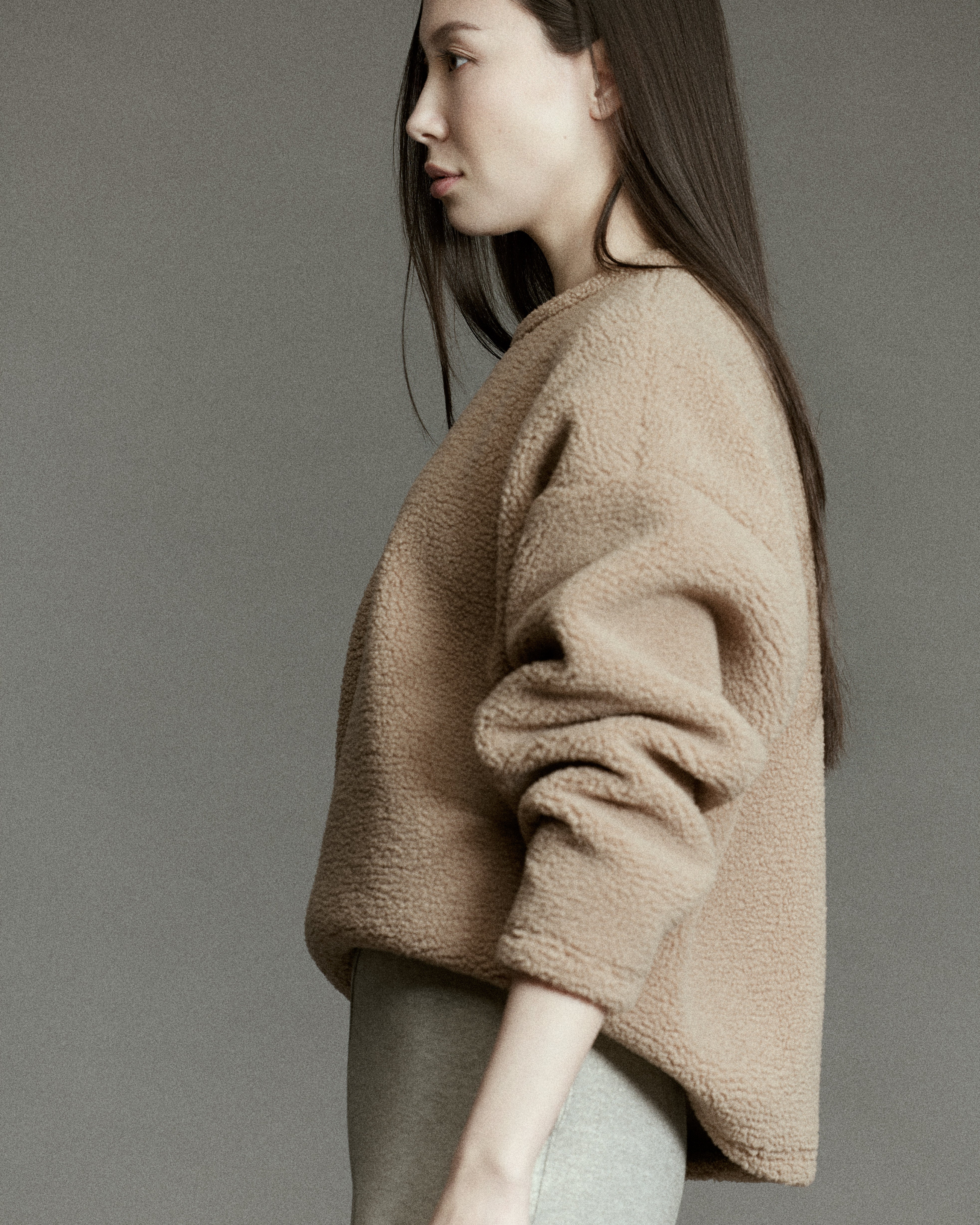 Sherpa Sweatshirt in Camel